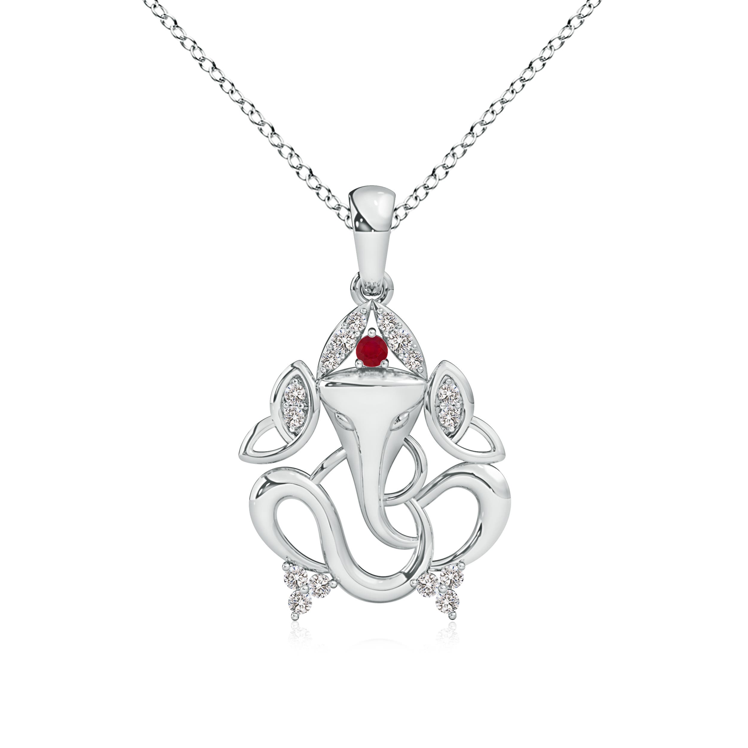 AA - Ruby / 0.23 CT / 14 KT White Gold