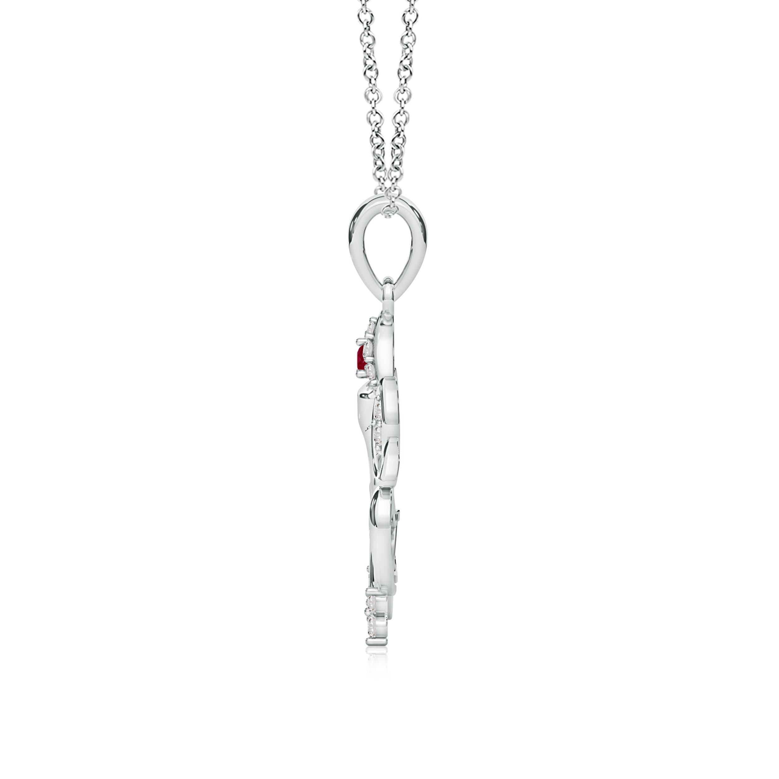 AA - Ruby / 0.23 CT / 14 KT White Gold