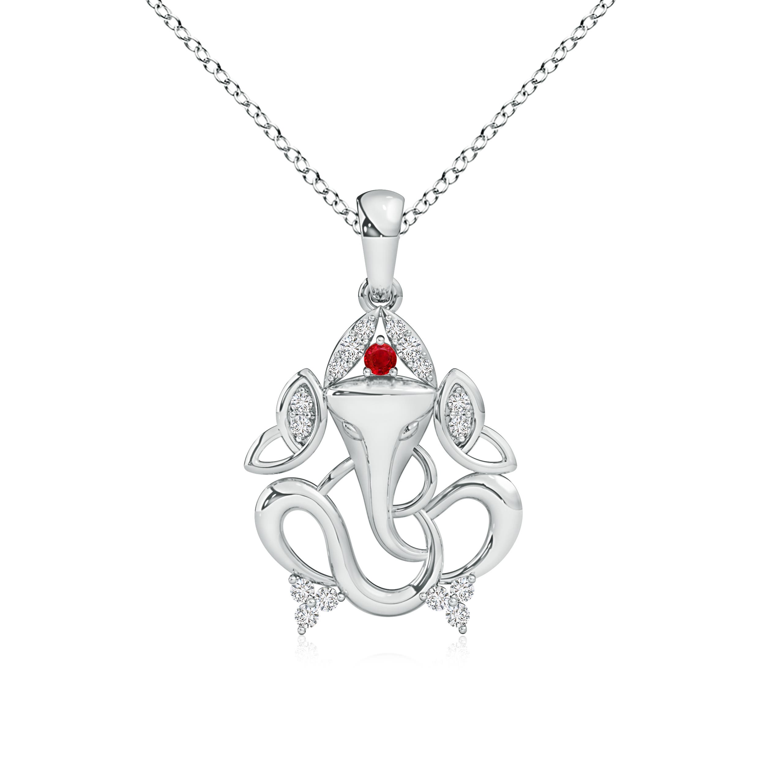 AAA - Ruby / 0.23 CT / 14 KT White Gold