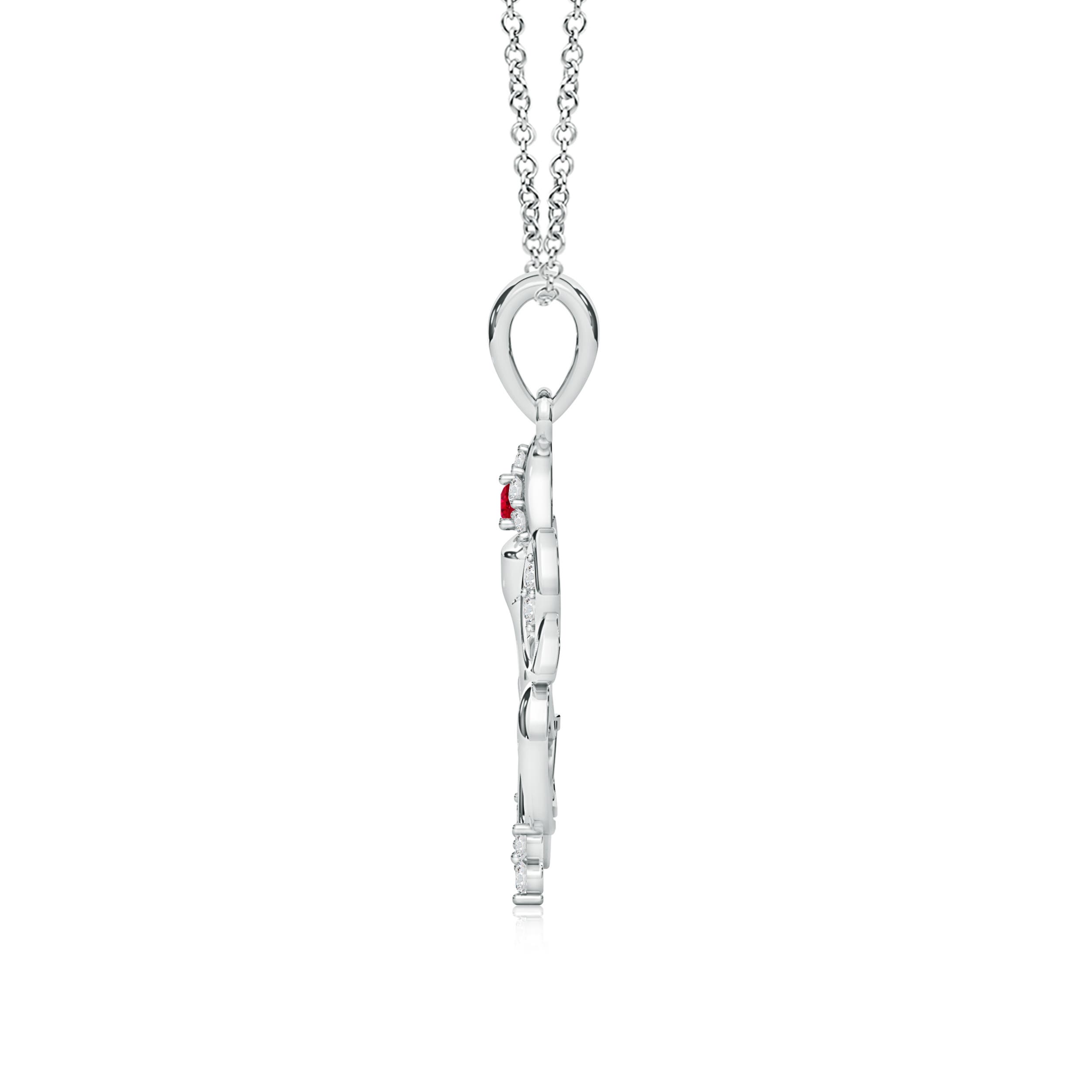 AAA - Ruby / 0.23 CT / 14 KT White Gold