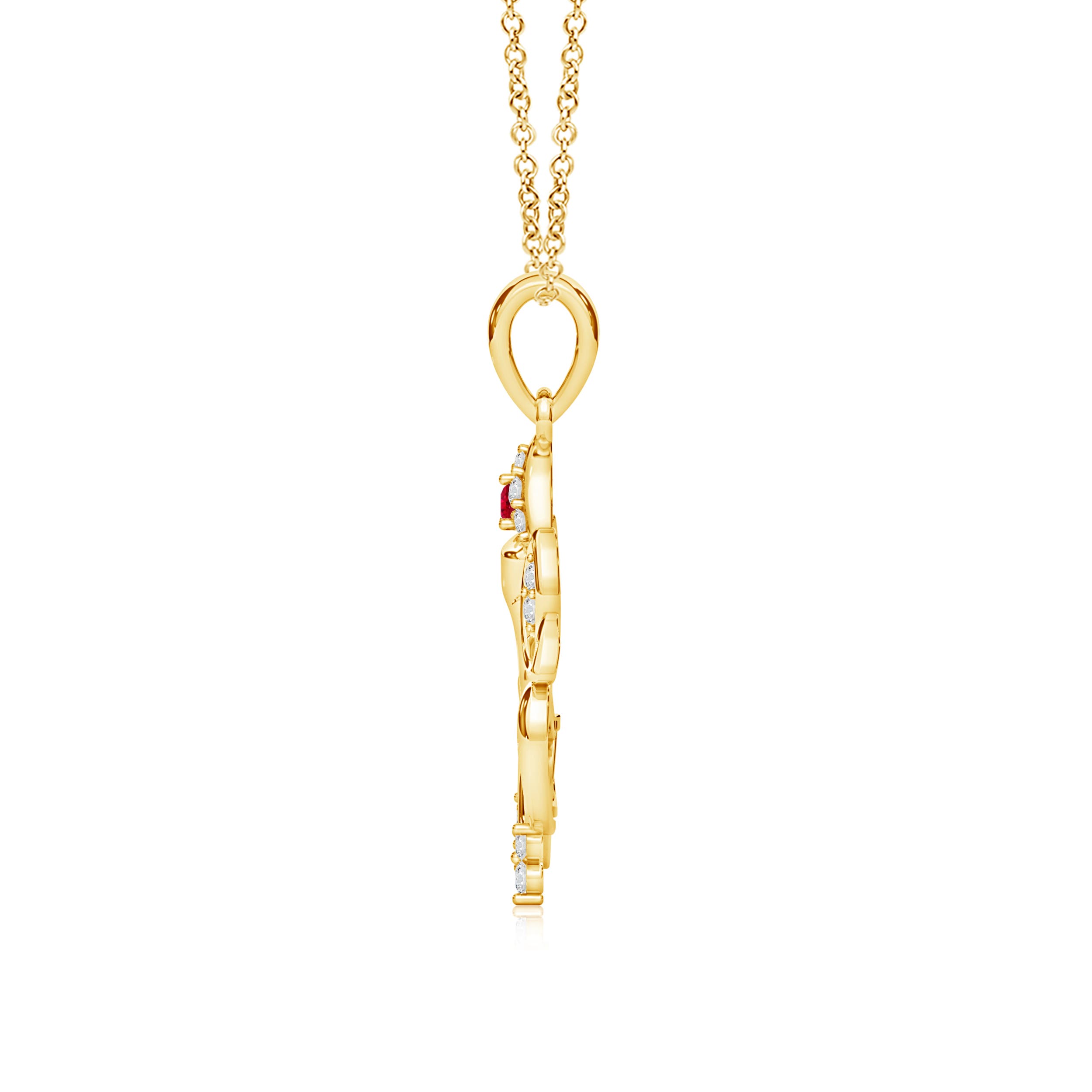 AAA - Ruby / 0.23 CT / 14 KT Yellow Gold