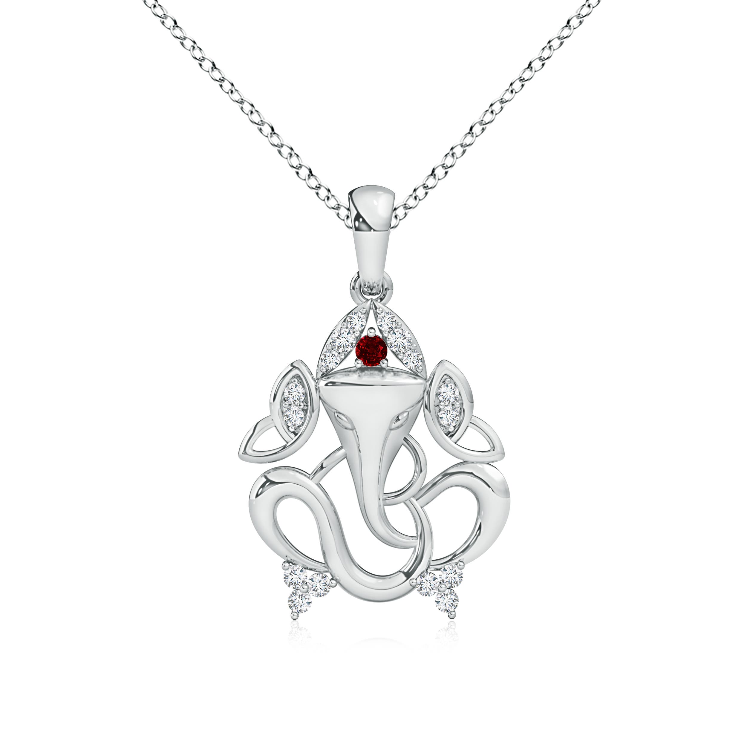 AAAA - Ruby / 0.23 CT / 14 KT White Gold