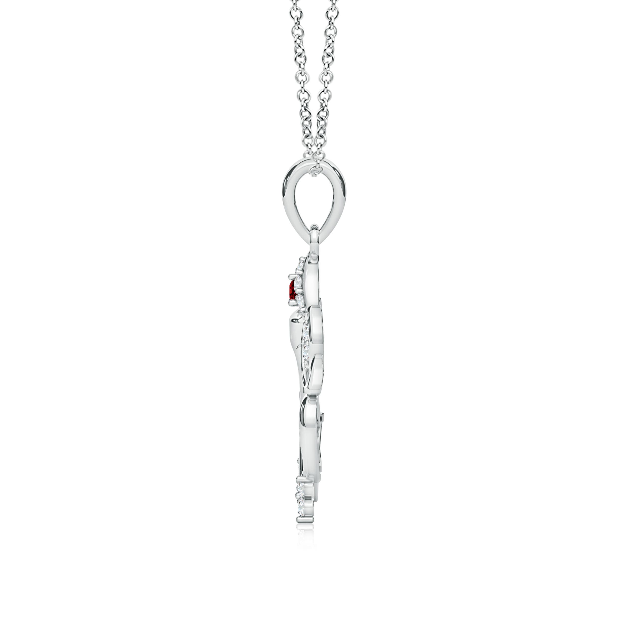 AAAA - Ruby / 0.23 CT / 14 KT White Gold