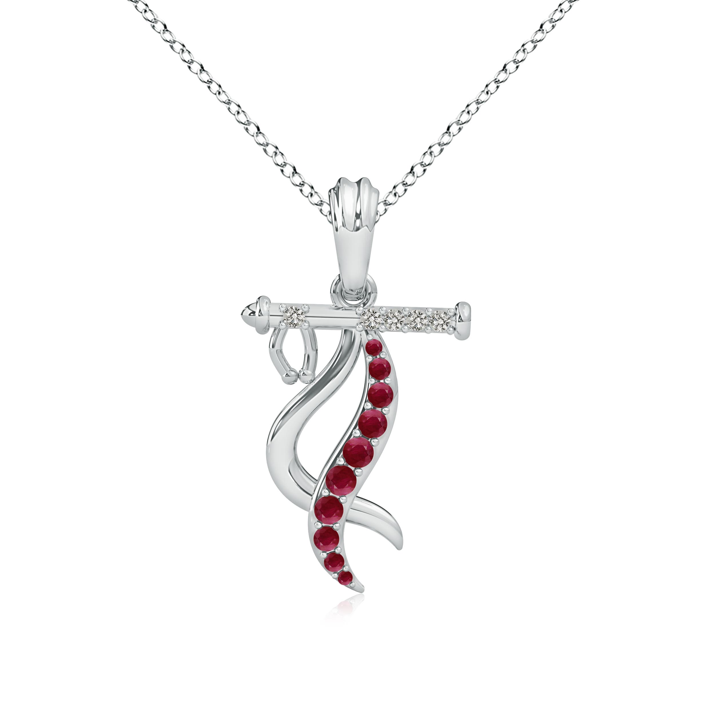 A - Ruby / 0.28 CT / 14 KT White Gold