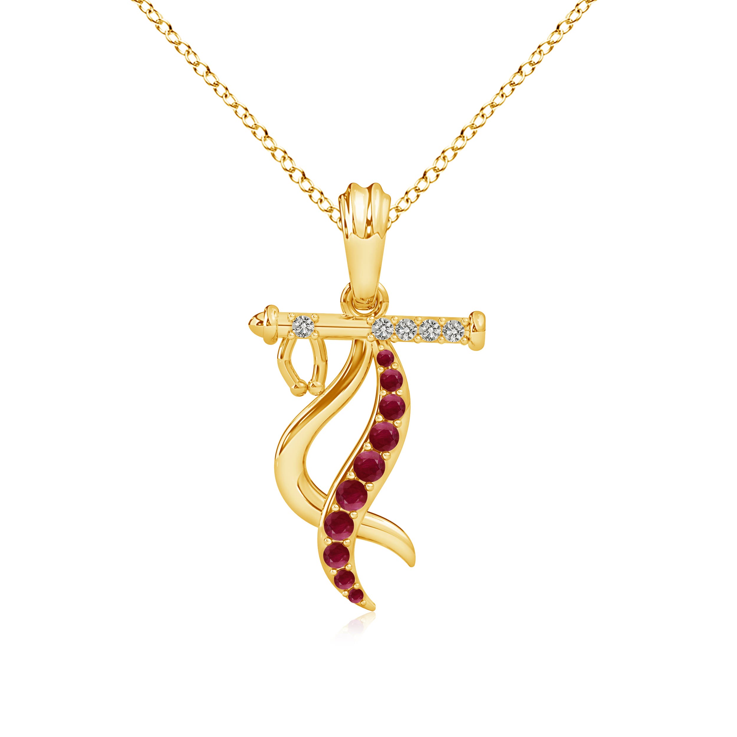 A - Ruby / 0.28 CT / 14 KT Yellow Gold