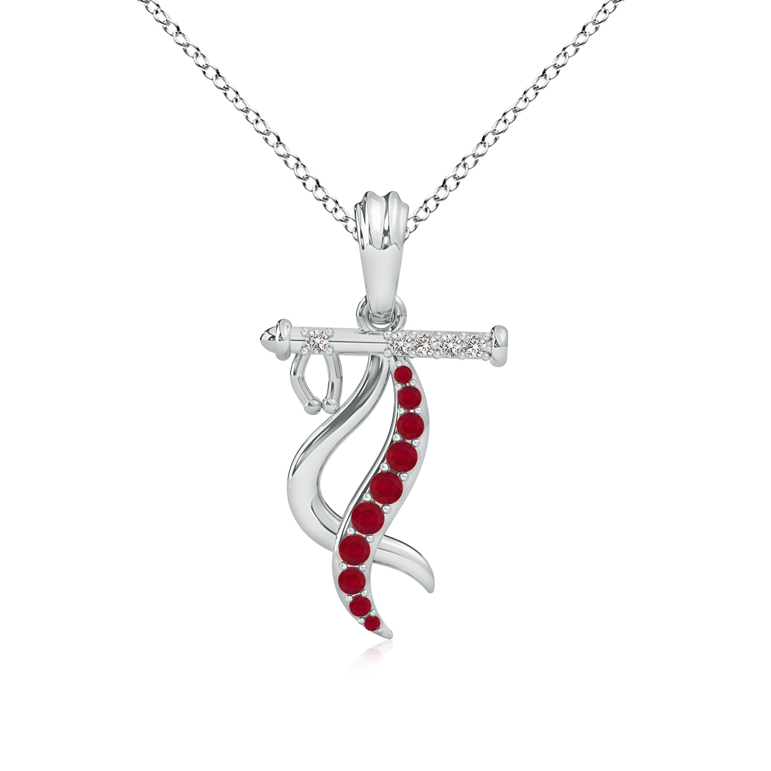 AA - Ruby / 0.28 CT / 14 KT White Gold