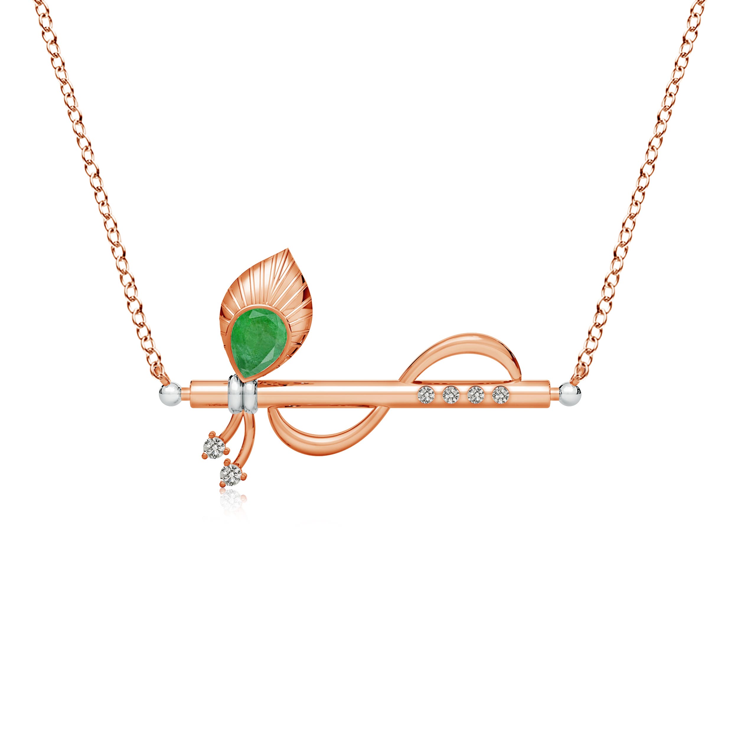 A - Emerald / 0.17 CT / 14 KT Rose Gold