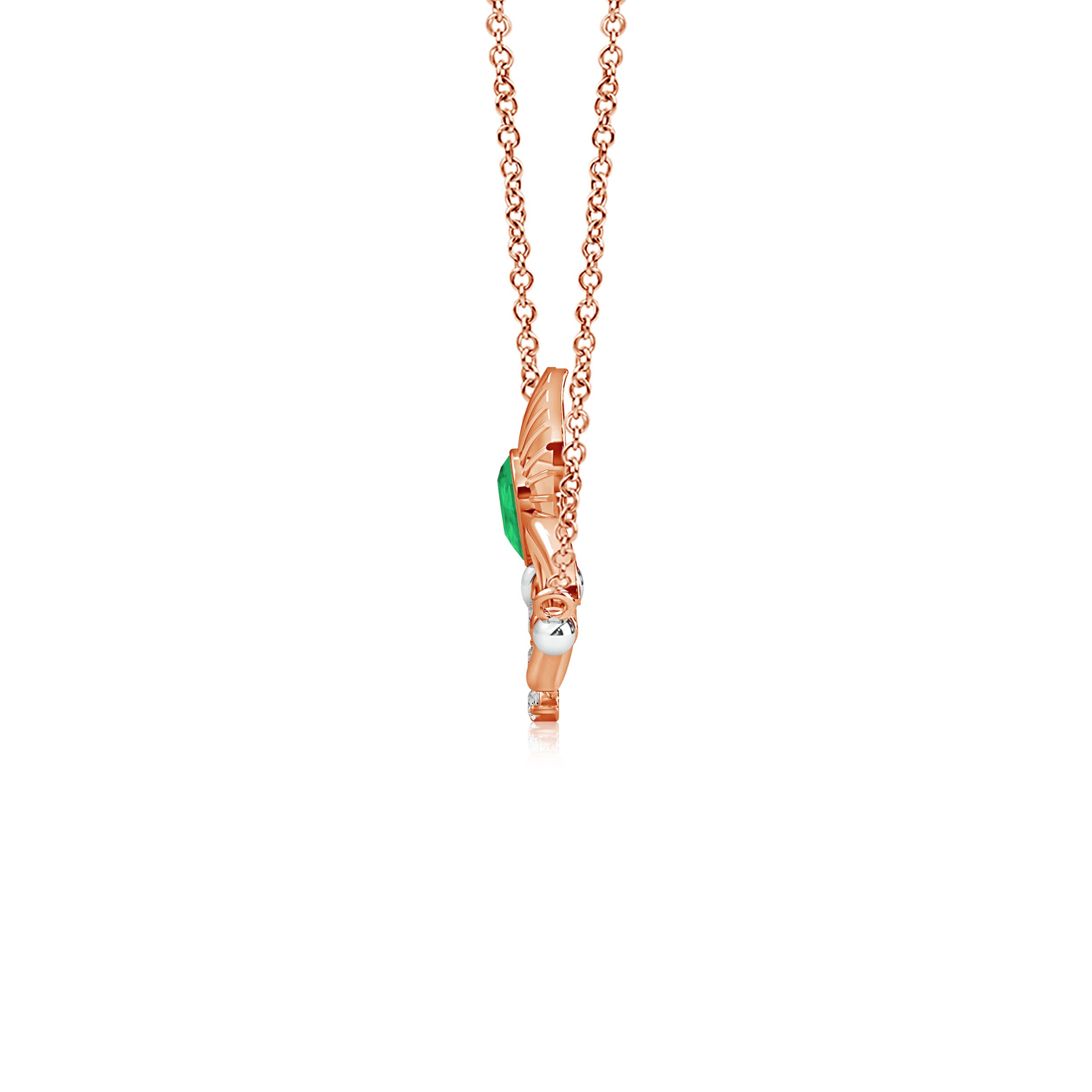 A - Emerald / 0.17 CT / 14 KT Rose Gold