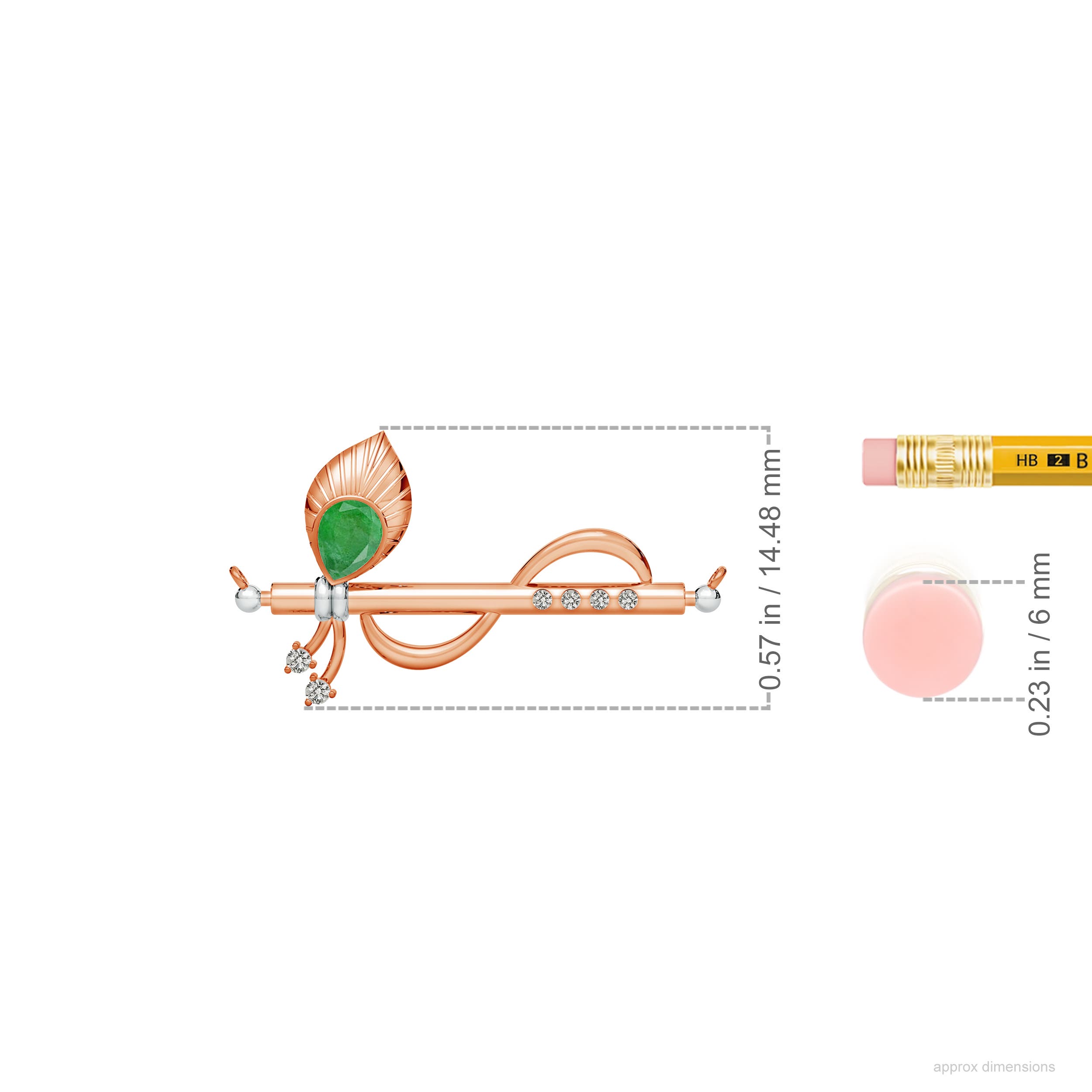 A - Emerald / 0.17 CT / 14 KT Rose Gold