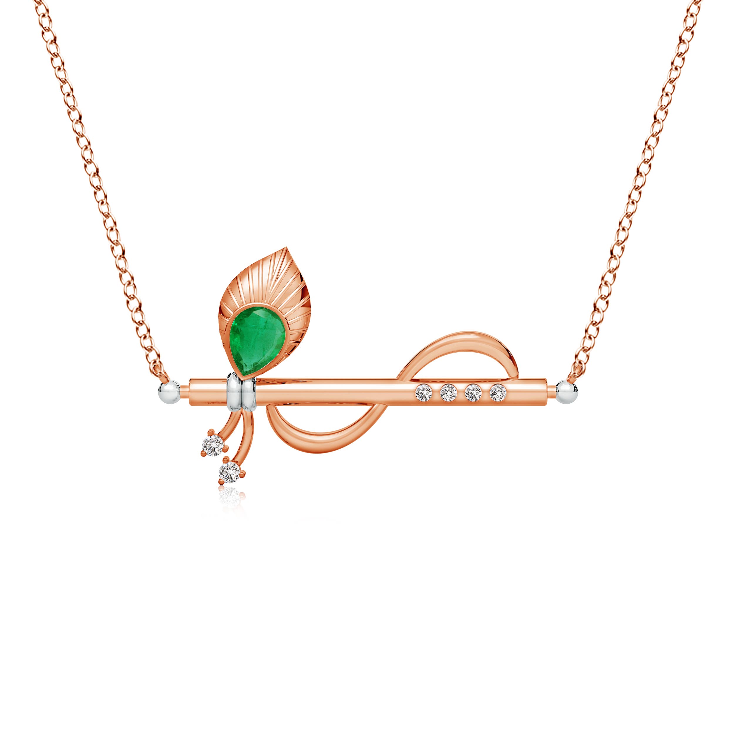 AA - Emerald / 0.17 CT / 14 KT Rose Gold