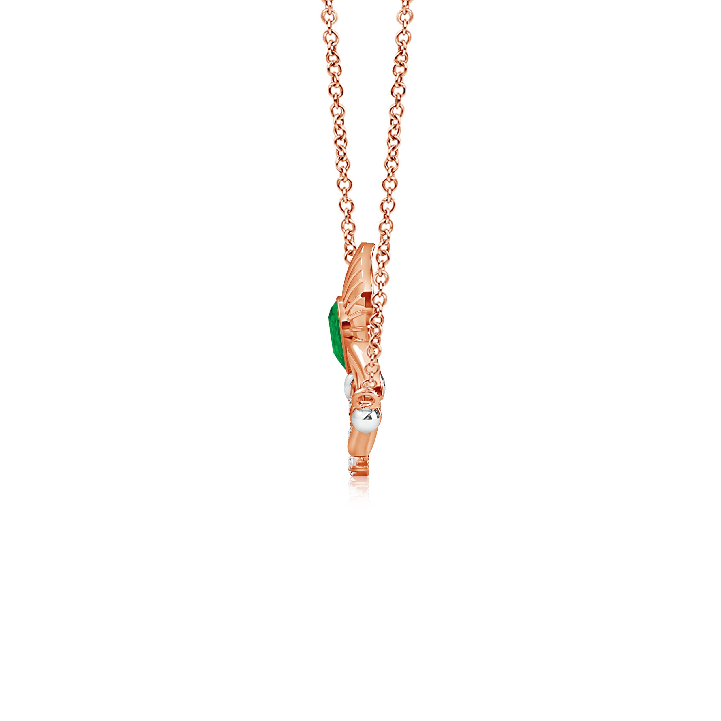 AA - Emerald / 0.17 CT / 14 KT Rose Gold