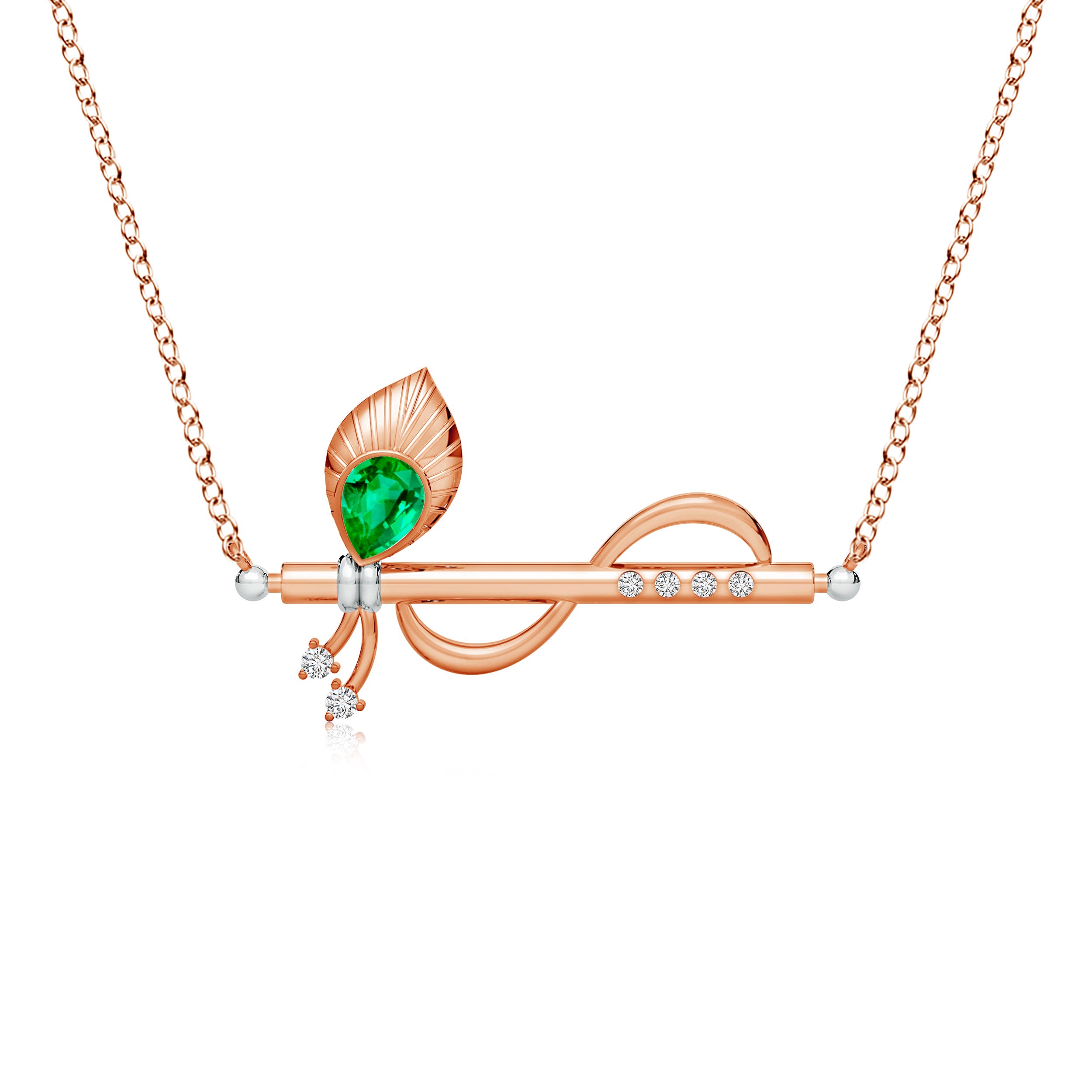 AAA - Emerald / 0.17 CT / 14 KT Rose Gold