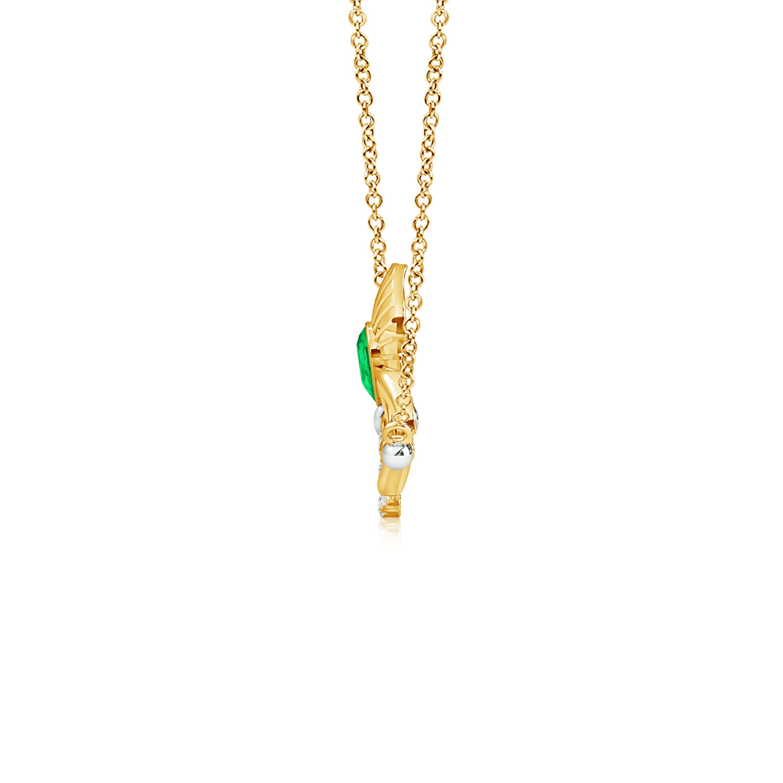 AAA - Emerald / 0.17 CT / 14 KT Yellow Gold