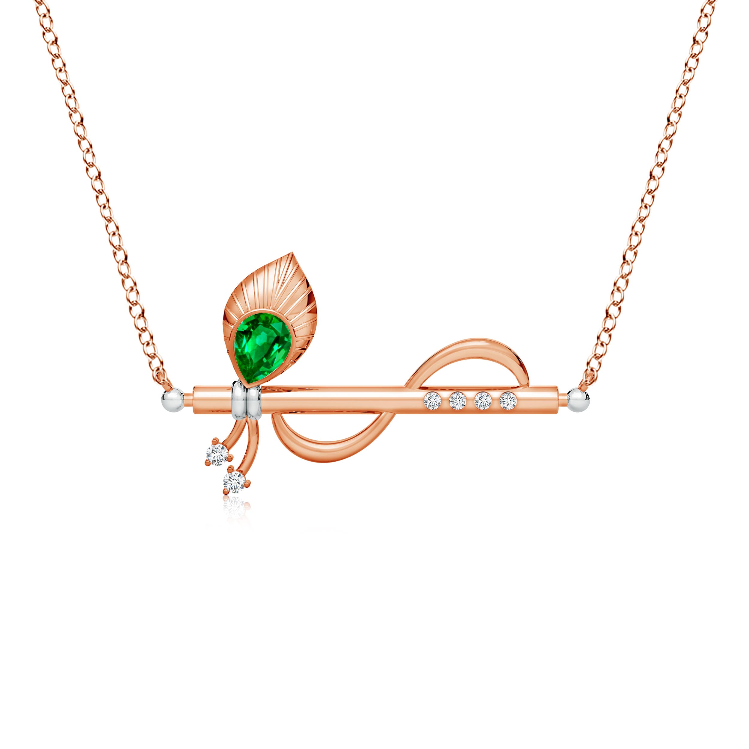 AAAA - Emerald / 0.17 CT / 14 KT Rose Gold