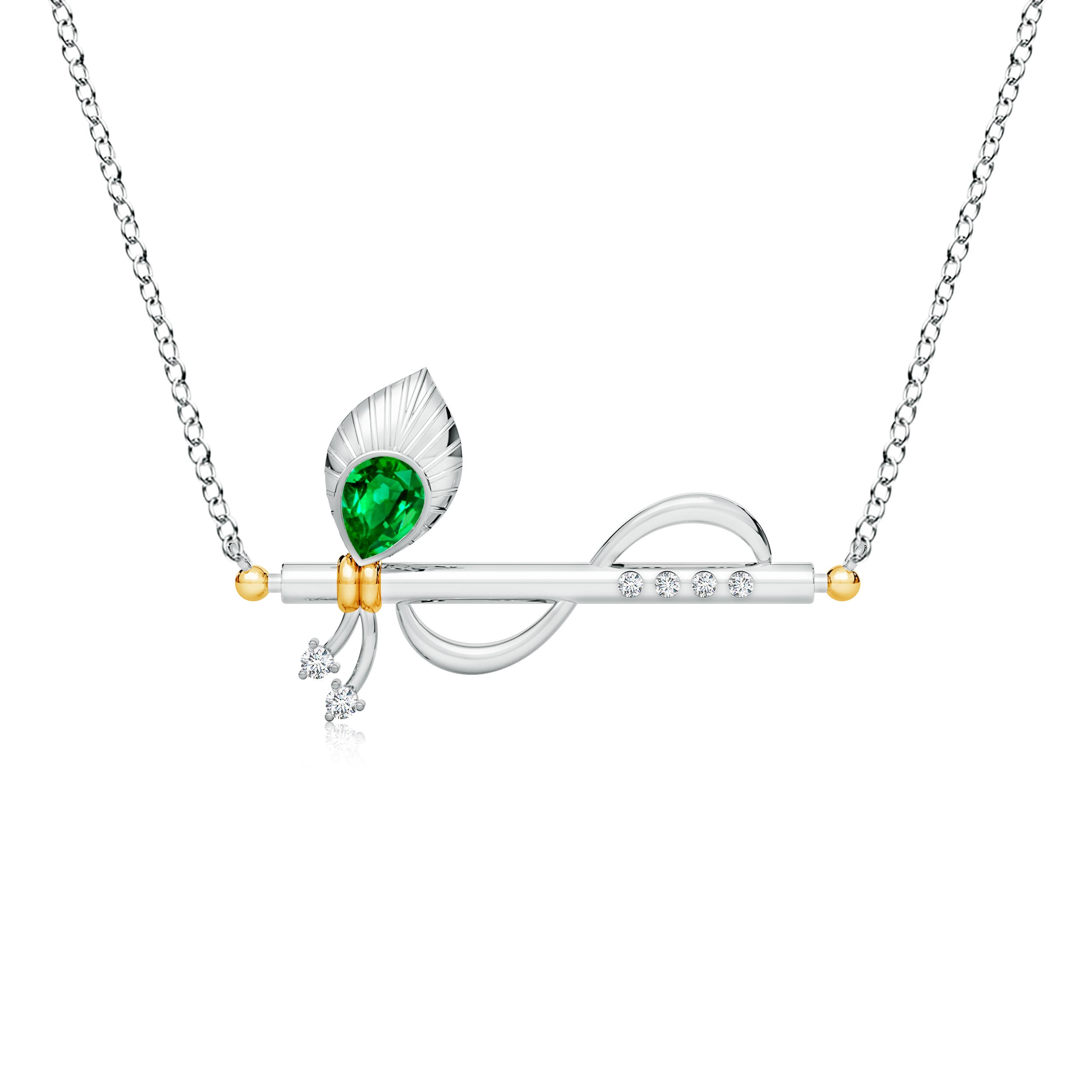 AAAA - Emerald / 0.17 CT / 14 KT White Gold