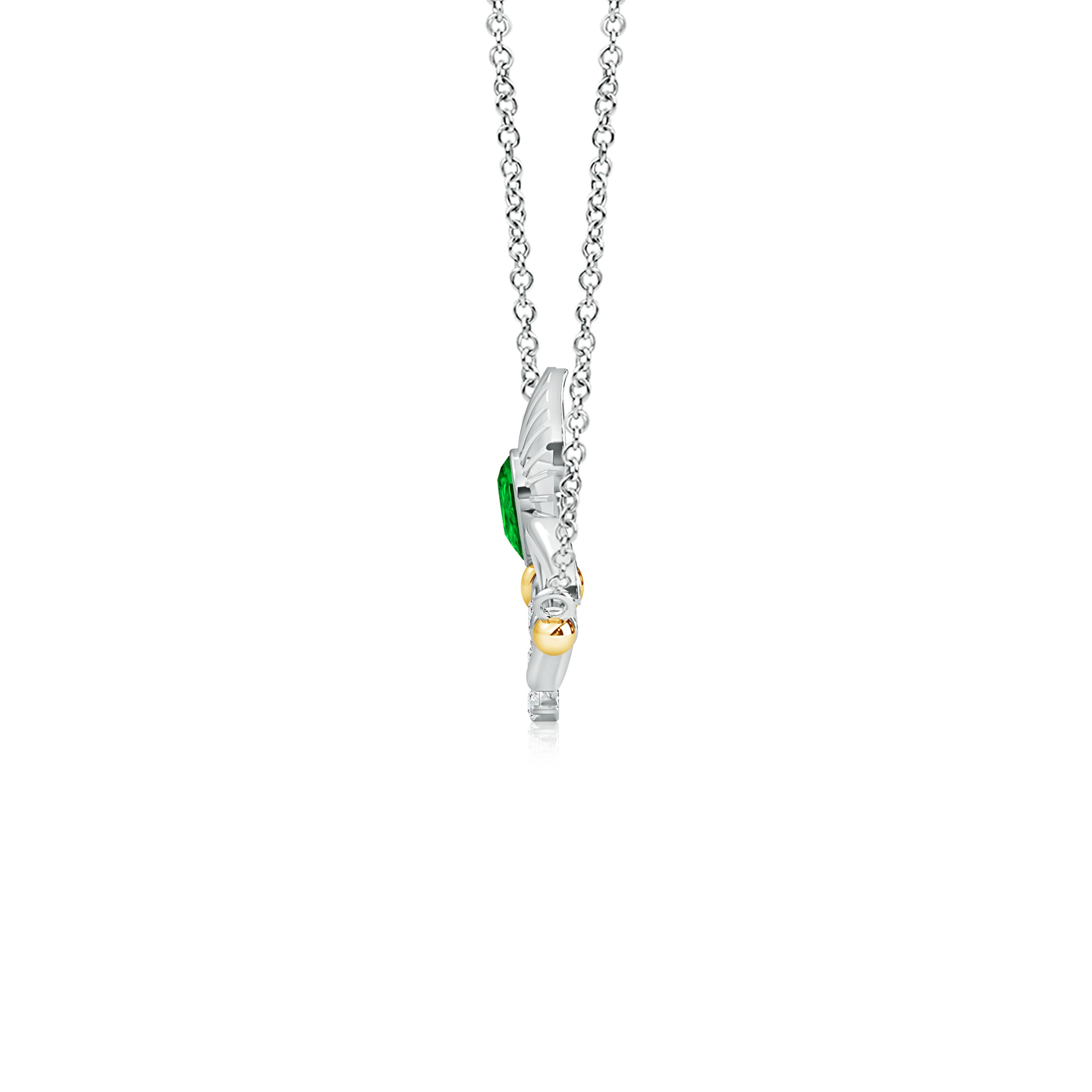 AAAA - Emerald / 0.17 CT / 14 KT White Gold