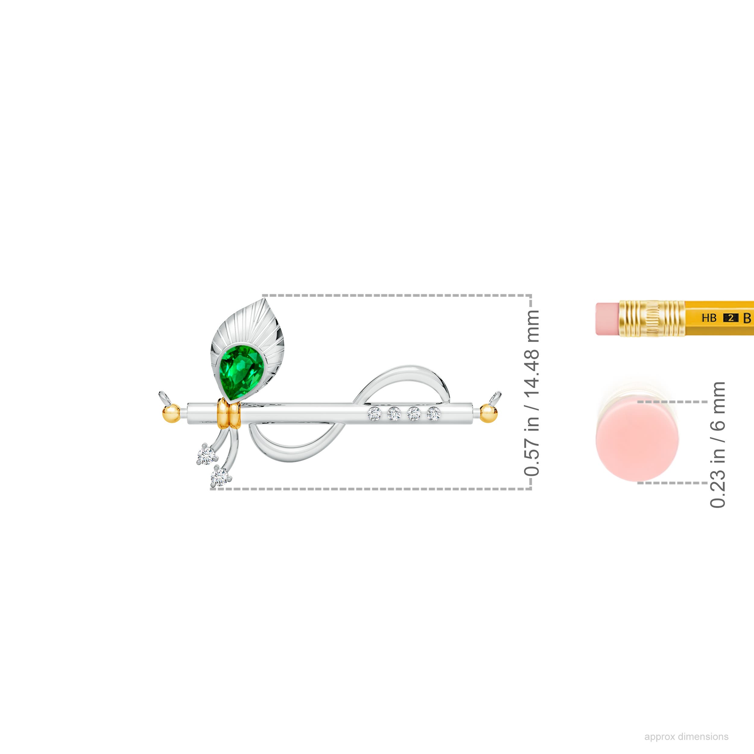 AAAA - Emerald / 0.17 CT / 14 KT White Gold