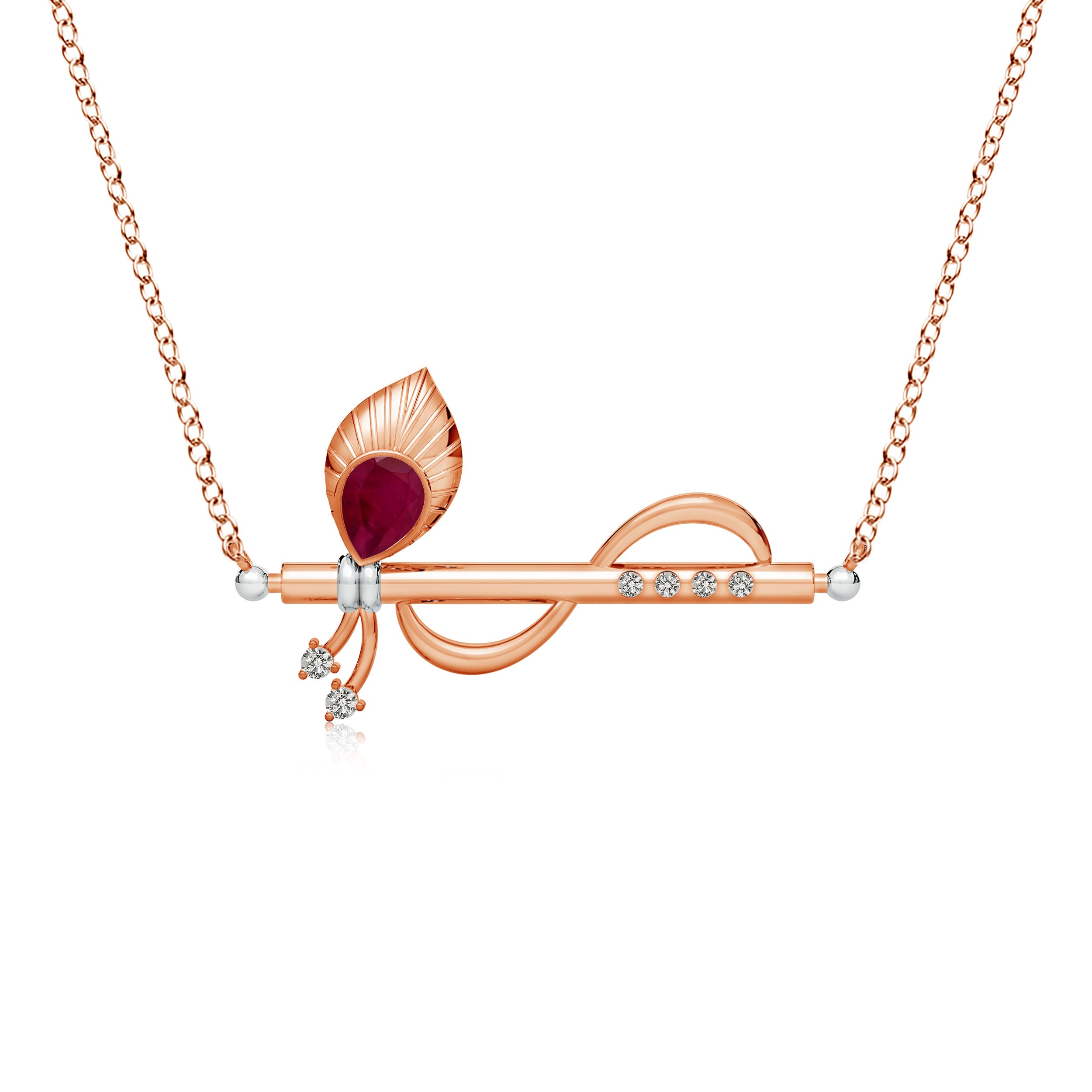 A - Ruby / 0.21 CT / 14 KT Rose Gold