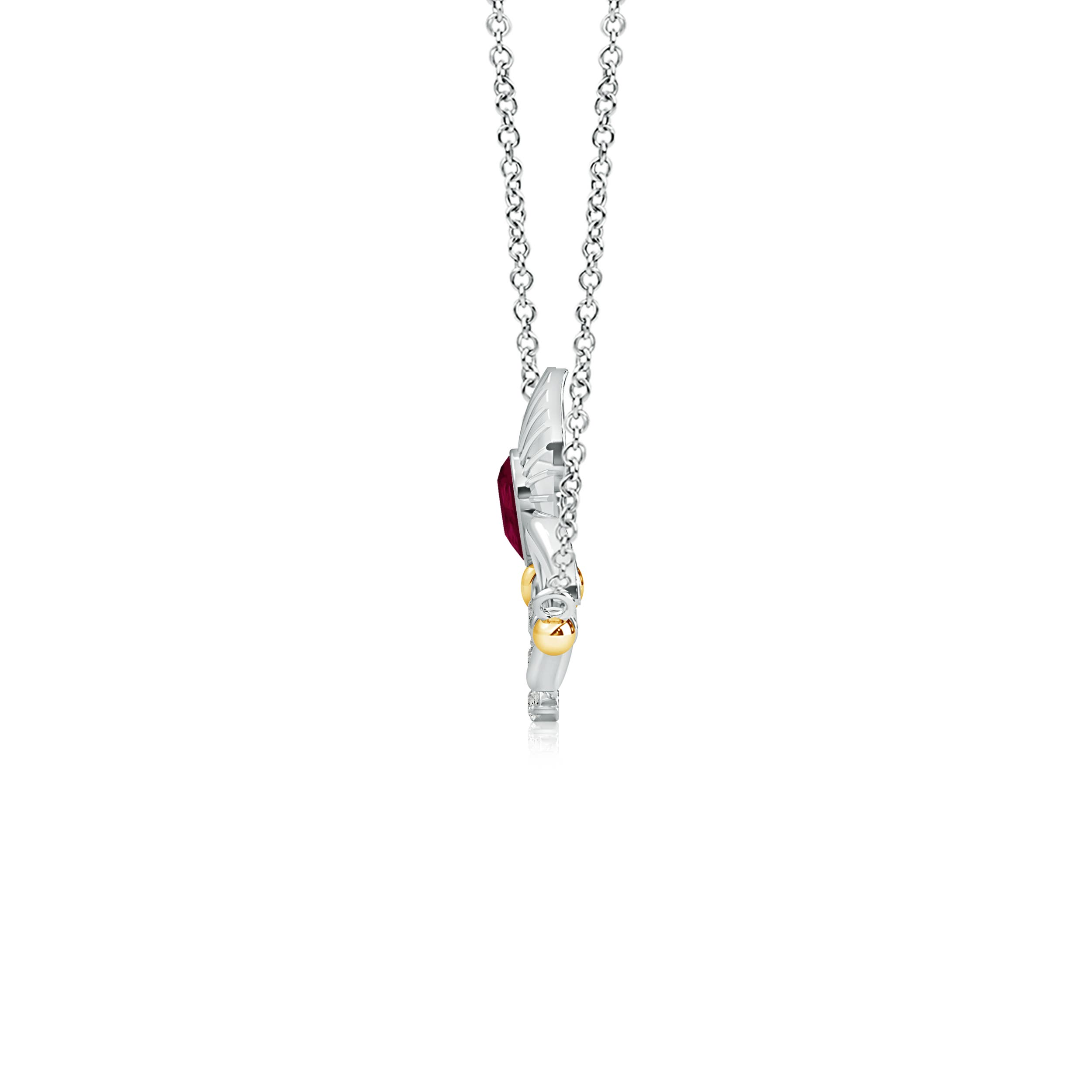 A - Ruby / 0.21 CT / 14 KT White Gold