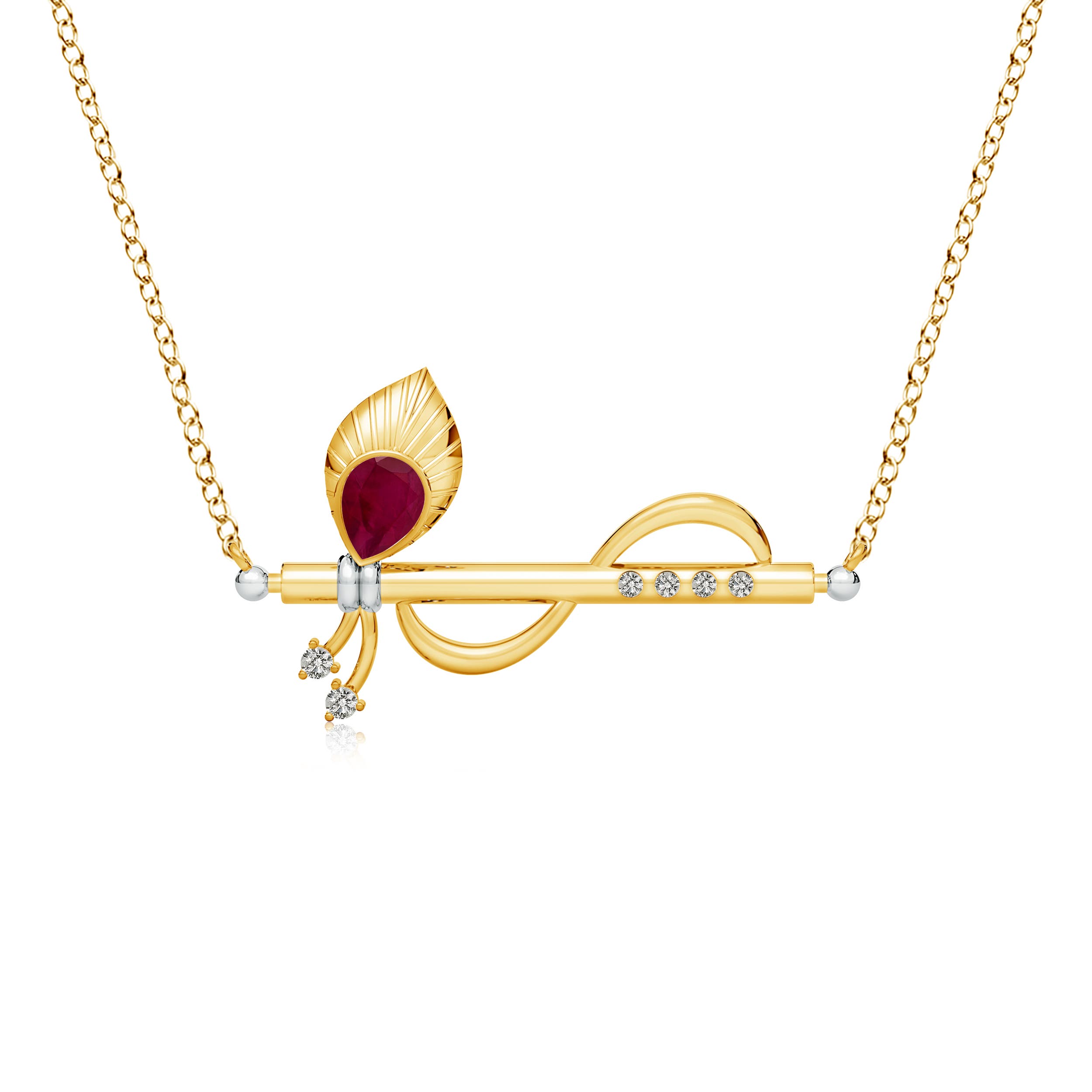 A - Ruby / 0.21 CT / 14 KT Yellow Gold