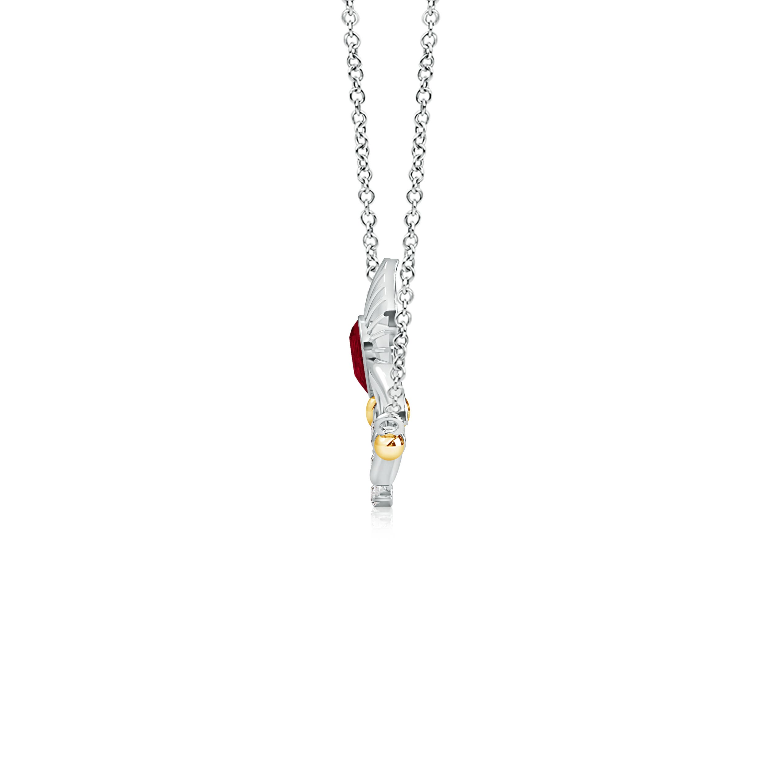 AA - Ruby / 0.21 CT / 14 KT White Gold