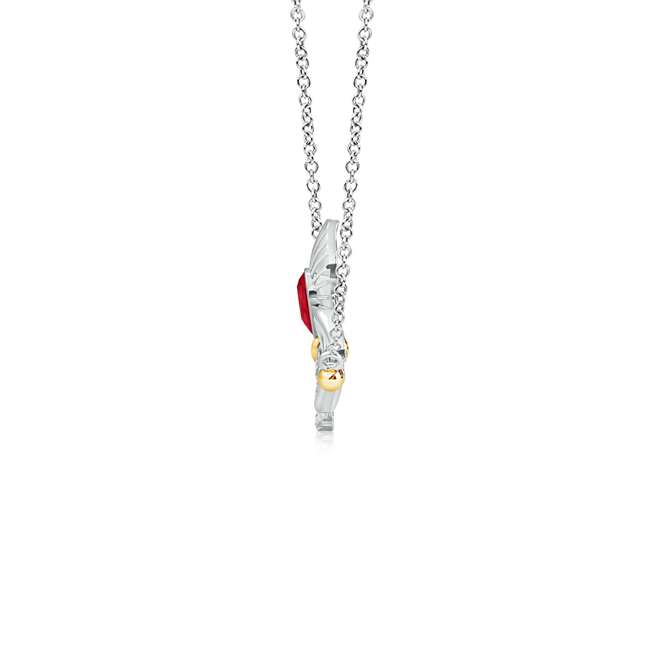 AAA - Ruby / 0.21 CT / 14 KT White Gold