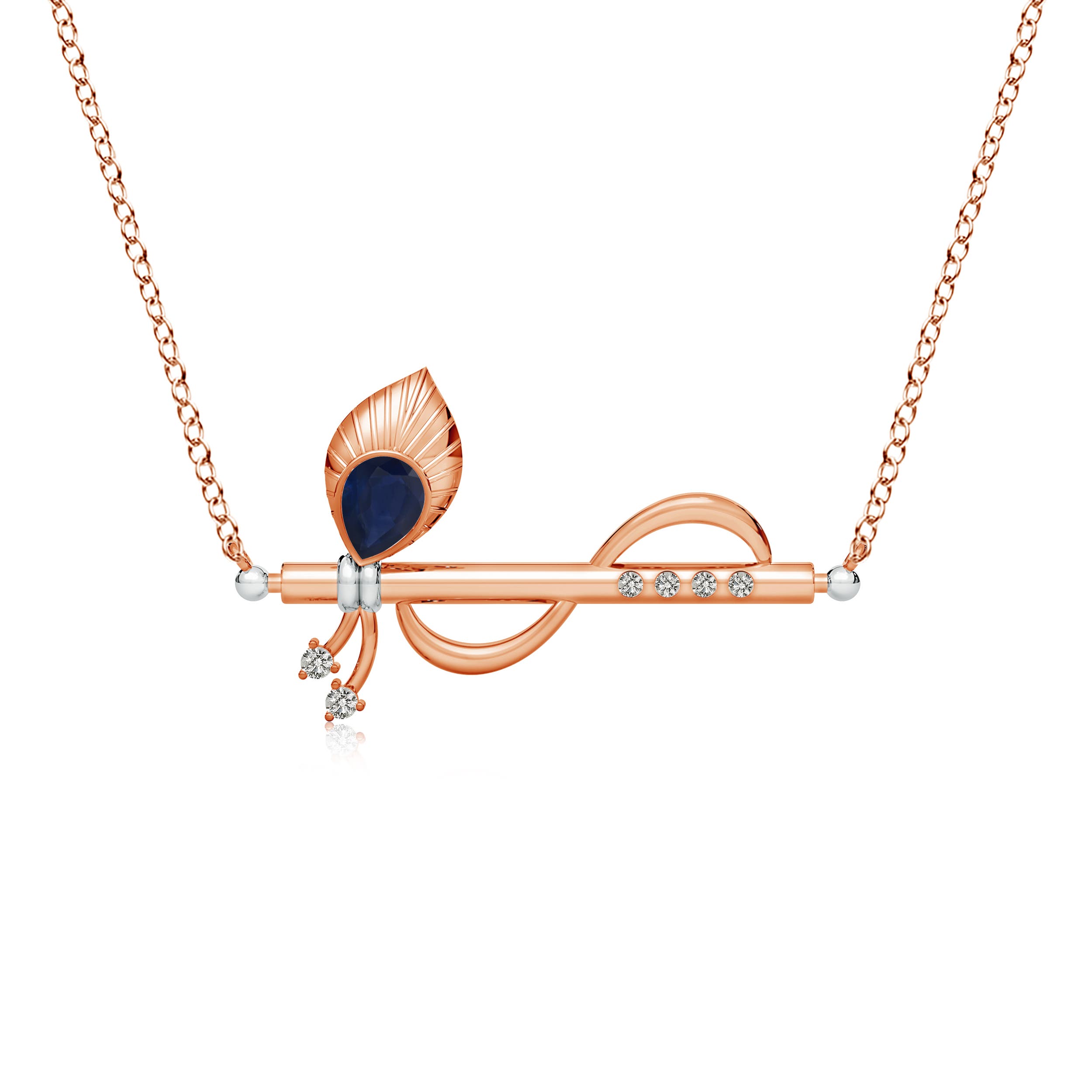 A - Blue Sapphire / 0.21 CT / 14 KT Rose Gold