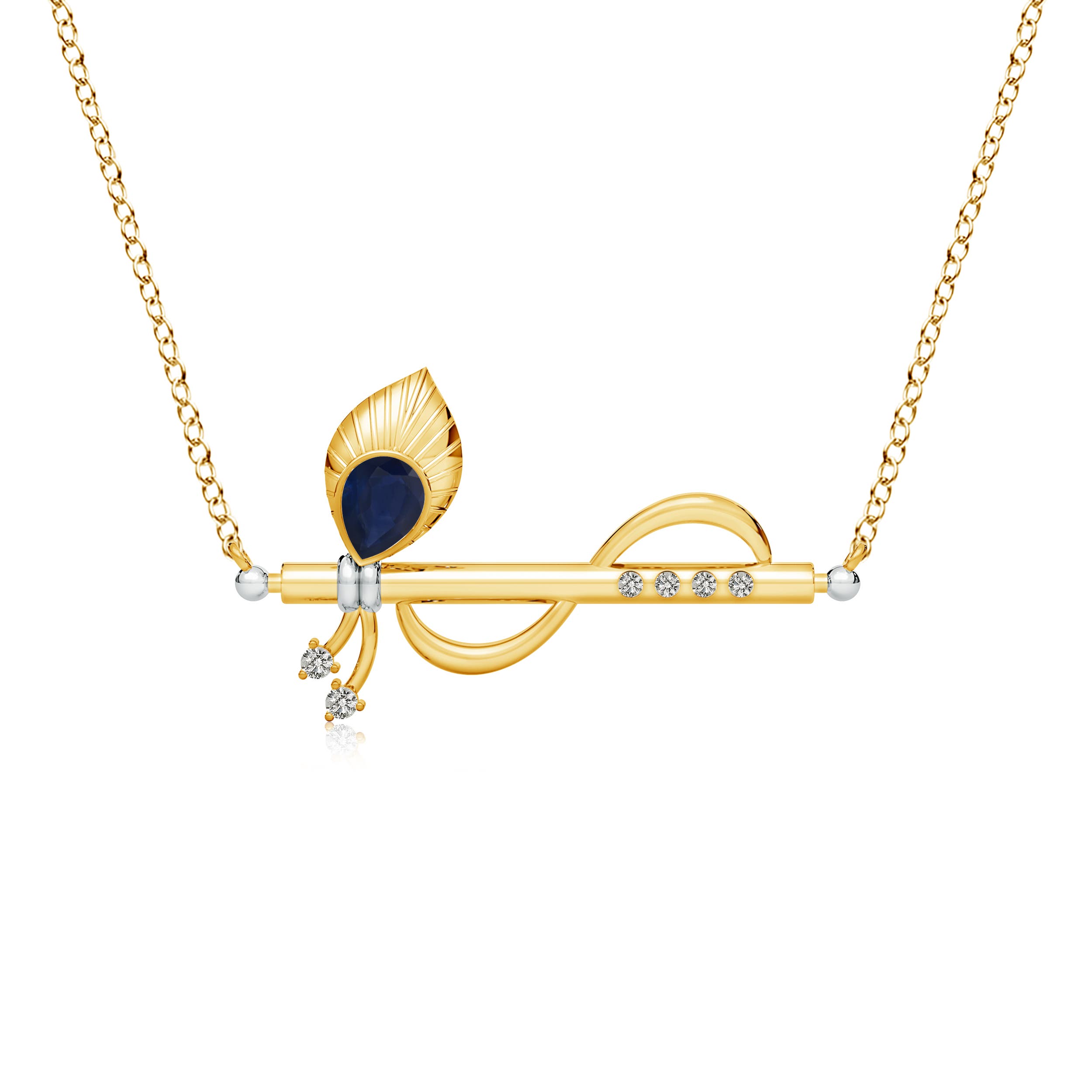 A - Blue Sapphire / 0.21 CT / 14 KT Yellow Gold