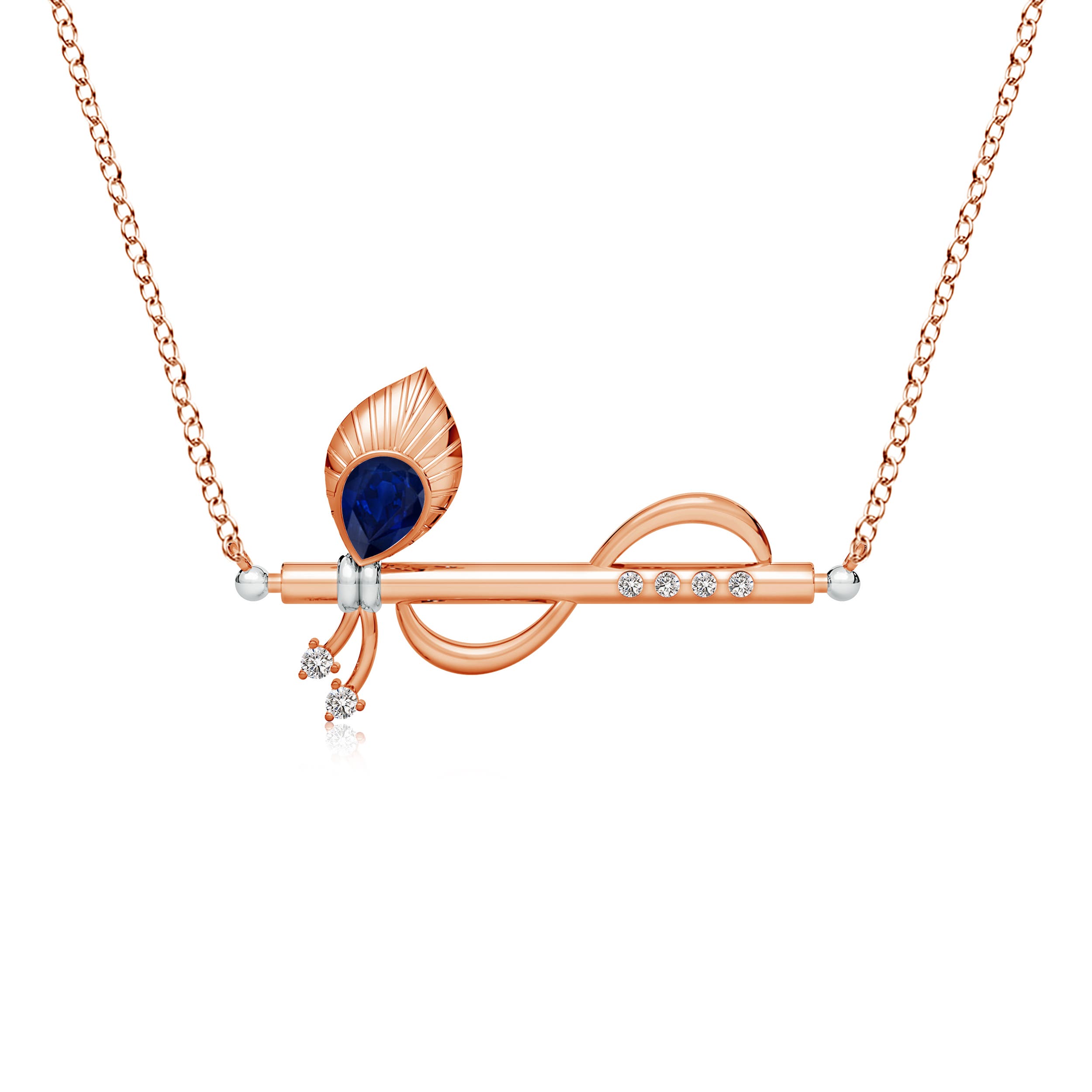 AA - Blue Sapphire / 0.21 CT / 14 KT Rose Gold