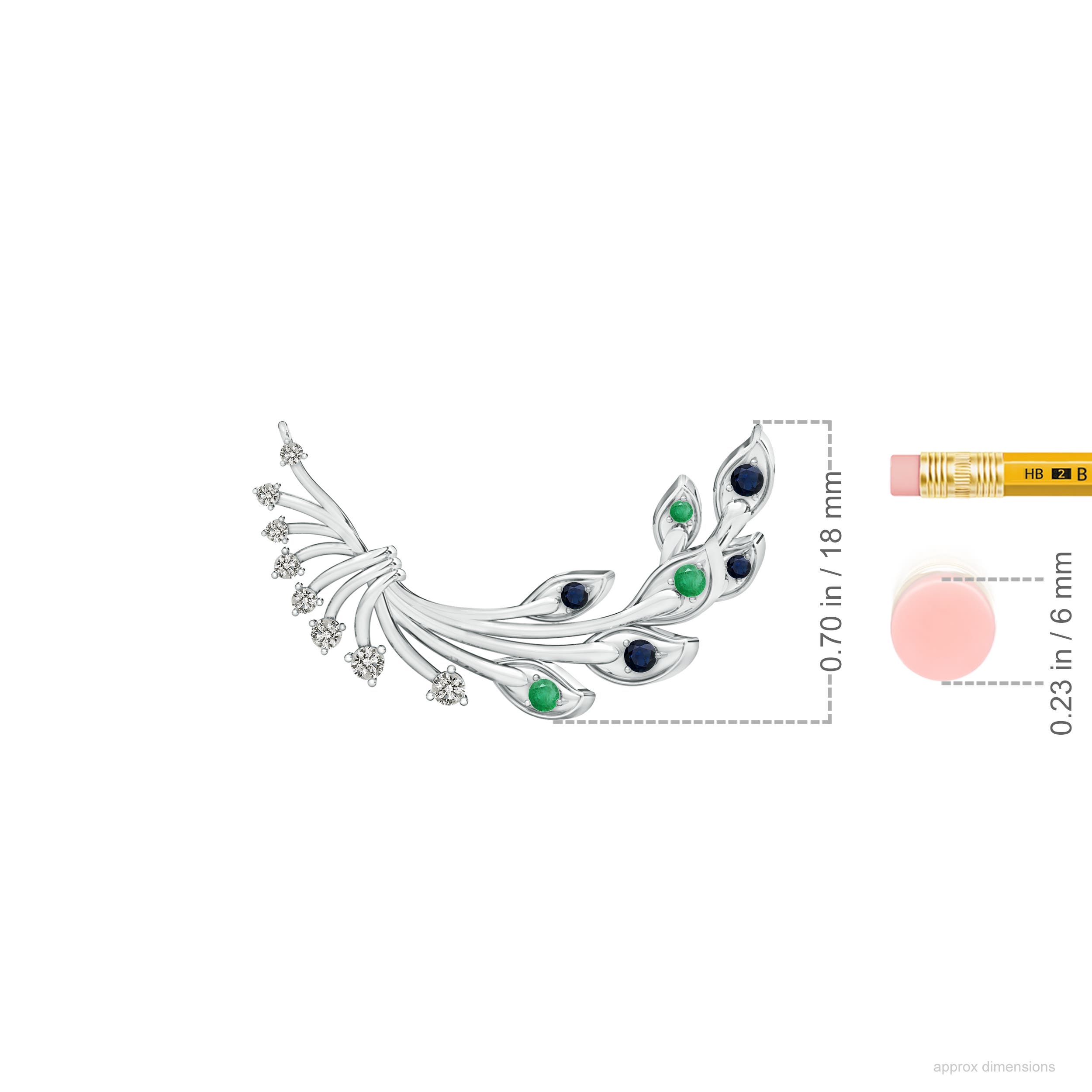 A - Emerald / 0.38 CT / 14 KT White Gold