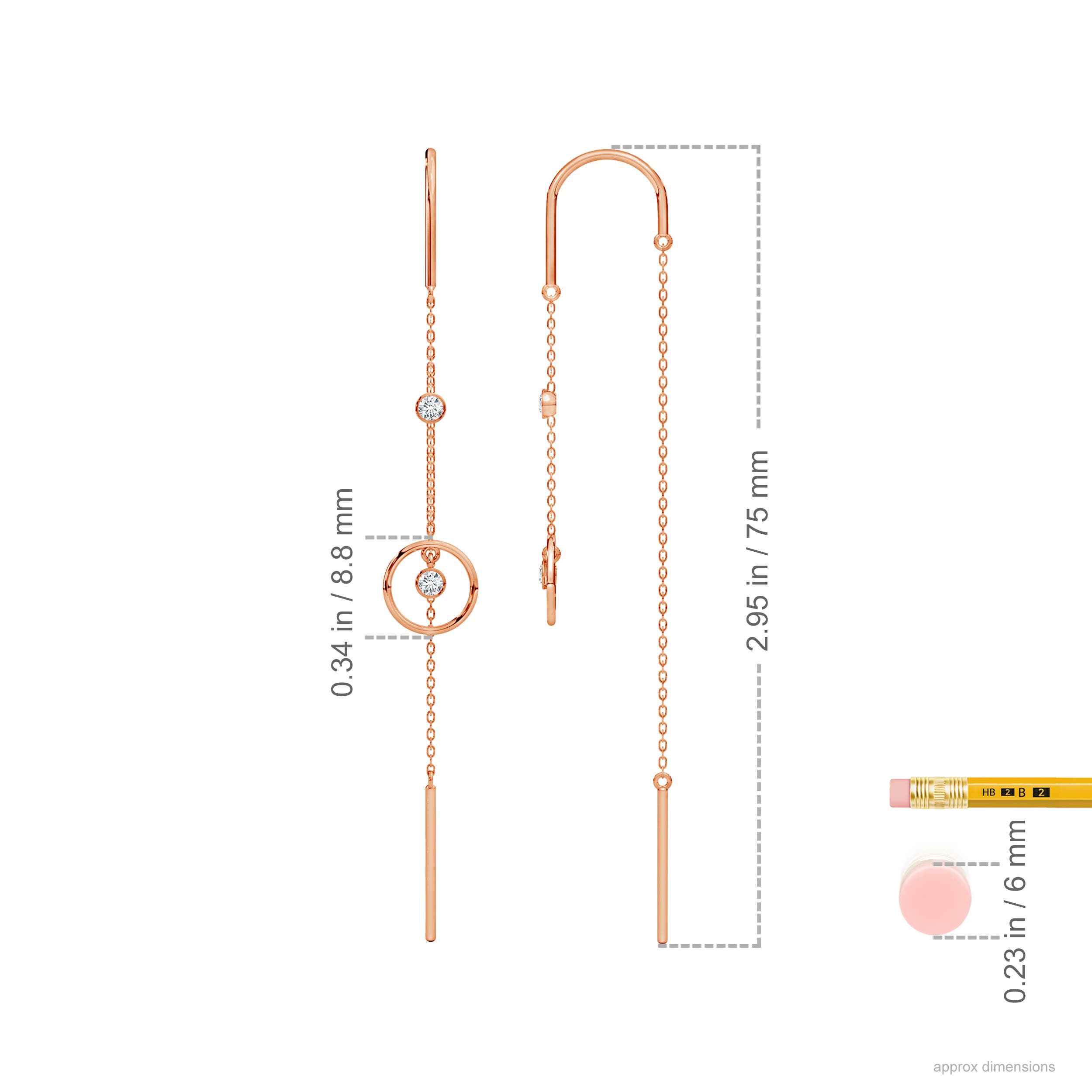 G, VS2 / 0.14 CT / 14 KT Rose Gold