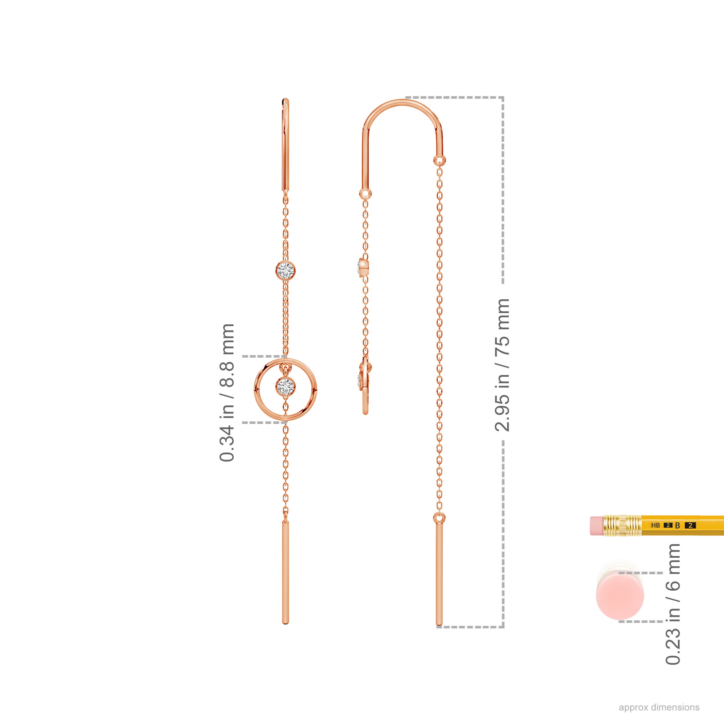 H, SI2 / 0.14 CT / 14 KT Rose Gold