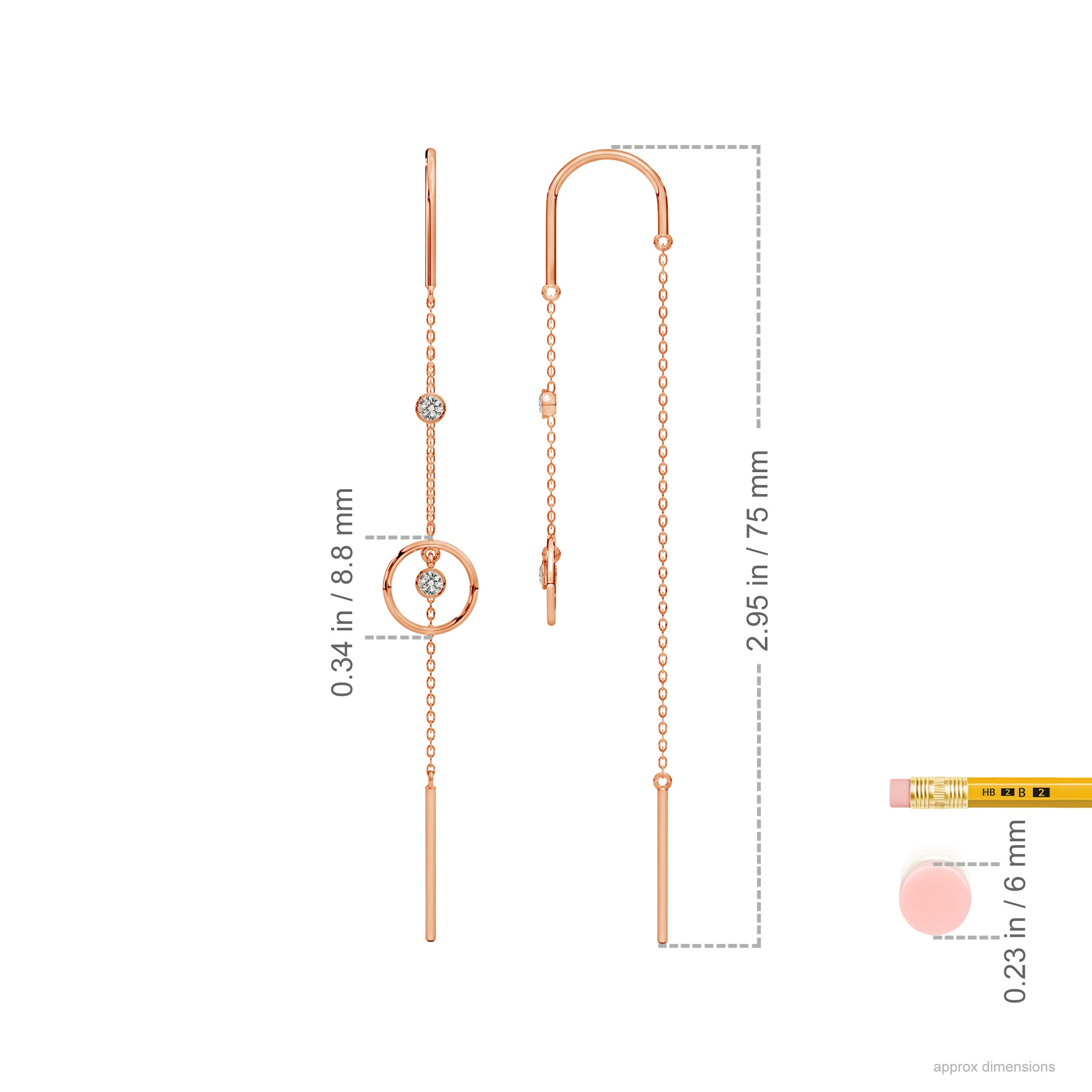 K, I3 / 0.14 CT / 14 KT Rose Gold