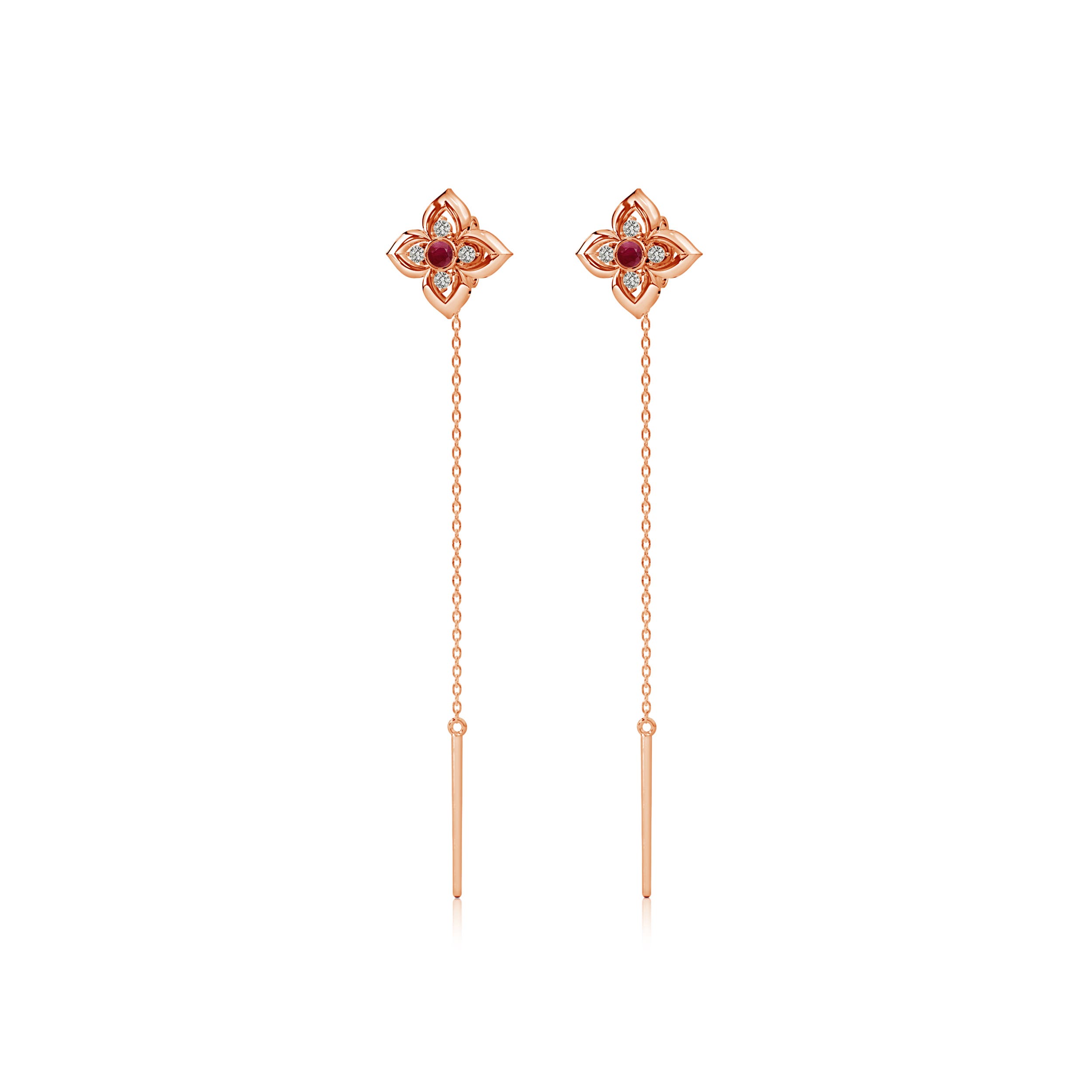 A - Ruby / 0.21 CT / 14 KT Rose Gold