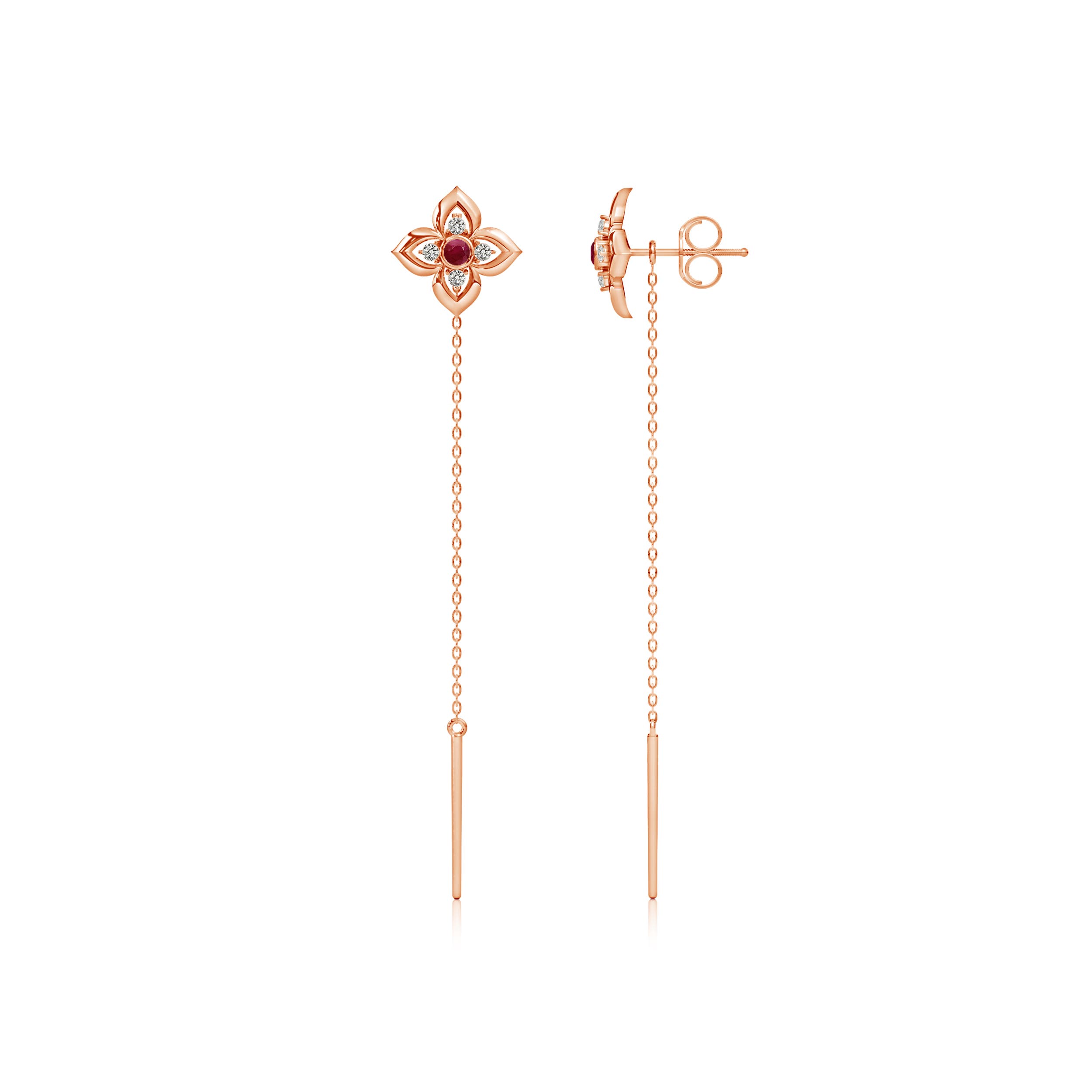 A - Ruby / 0.21 CT / 14 KT Rose Gold