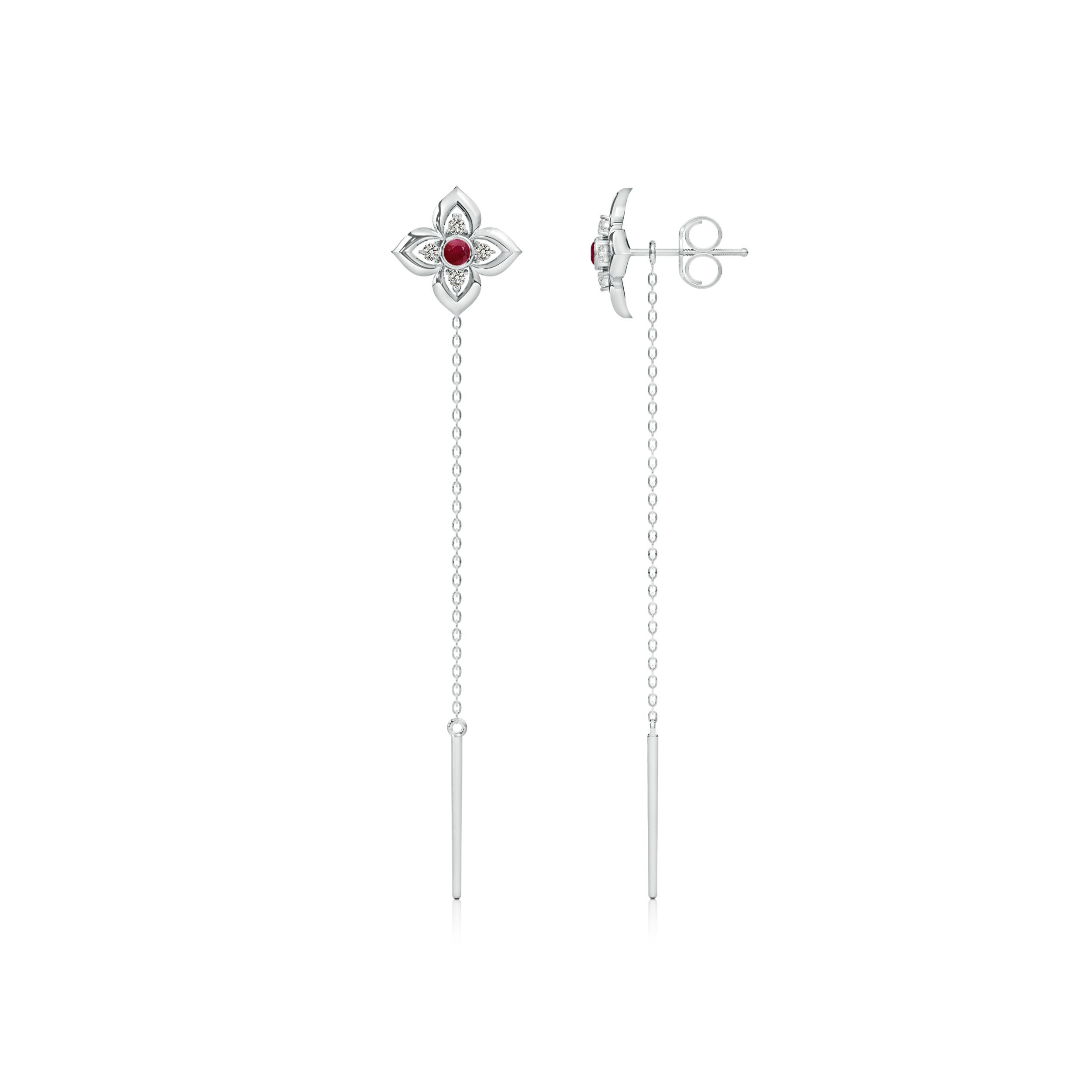 A - Ruby / 0.21 CT / 14 KT White Gold