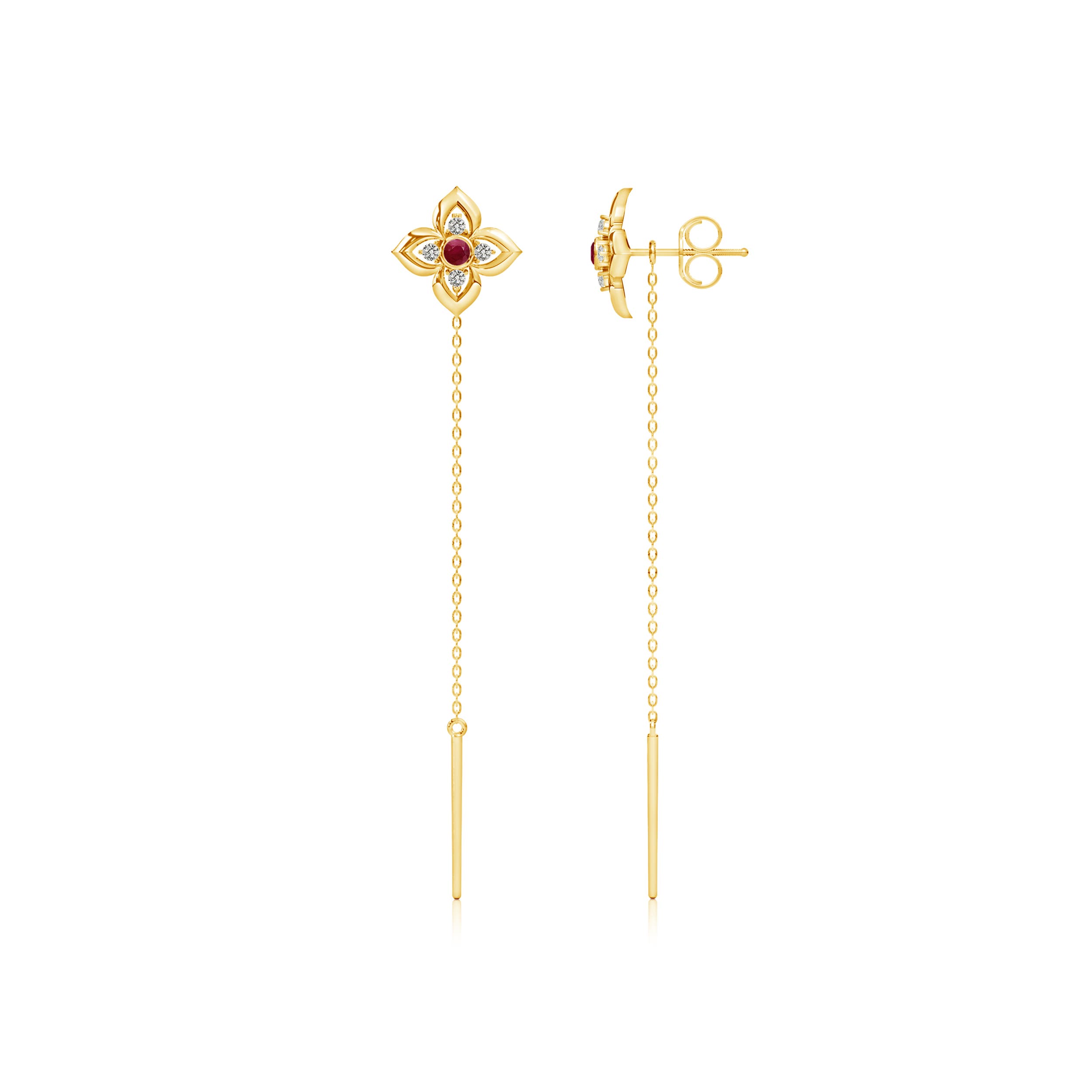 A - Ruby / 0.21 CT / 14 KT Yellow Gold