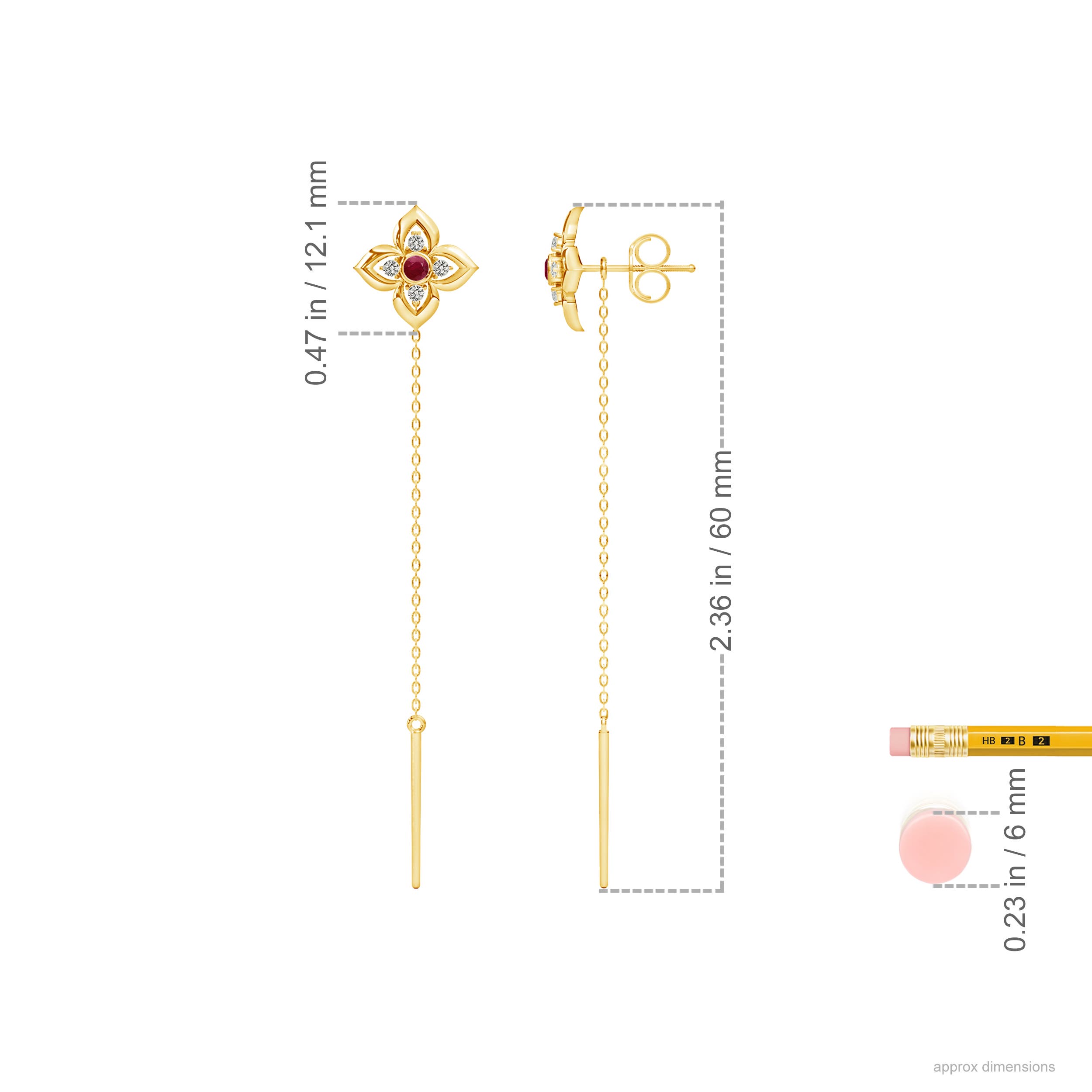 A - Ruby / 0.21 CT / 14 KT Yellow Gold