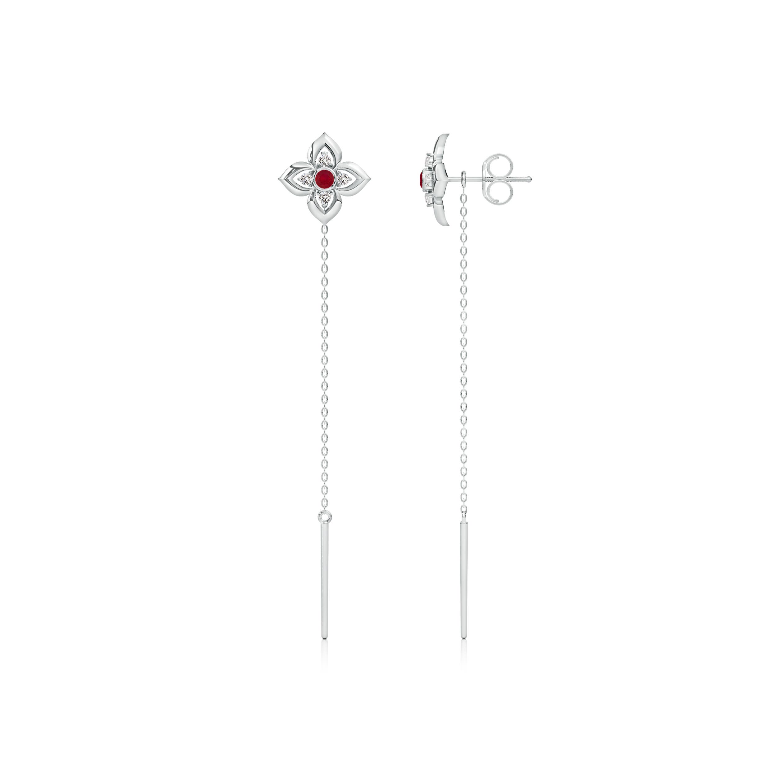 AA - Ruby / 0.21 CT / 14 KT White Gold