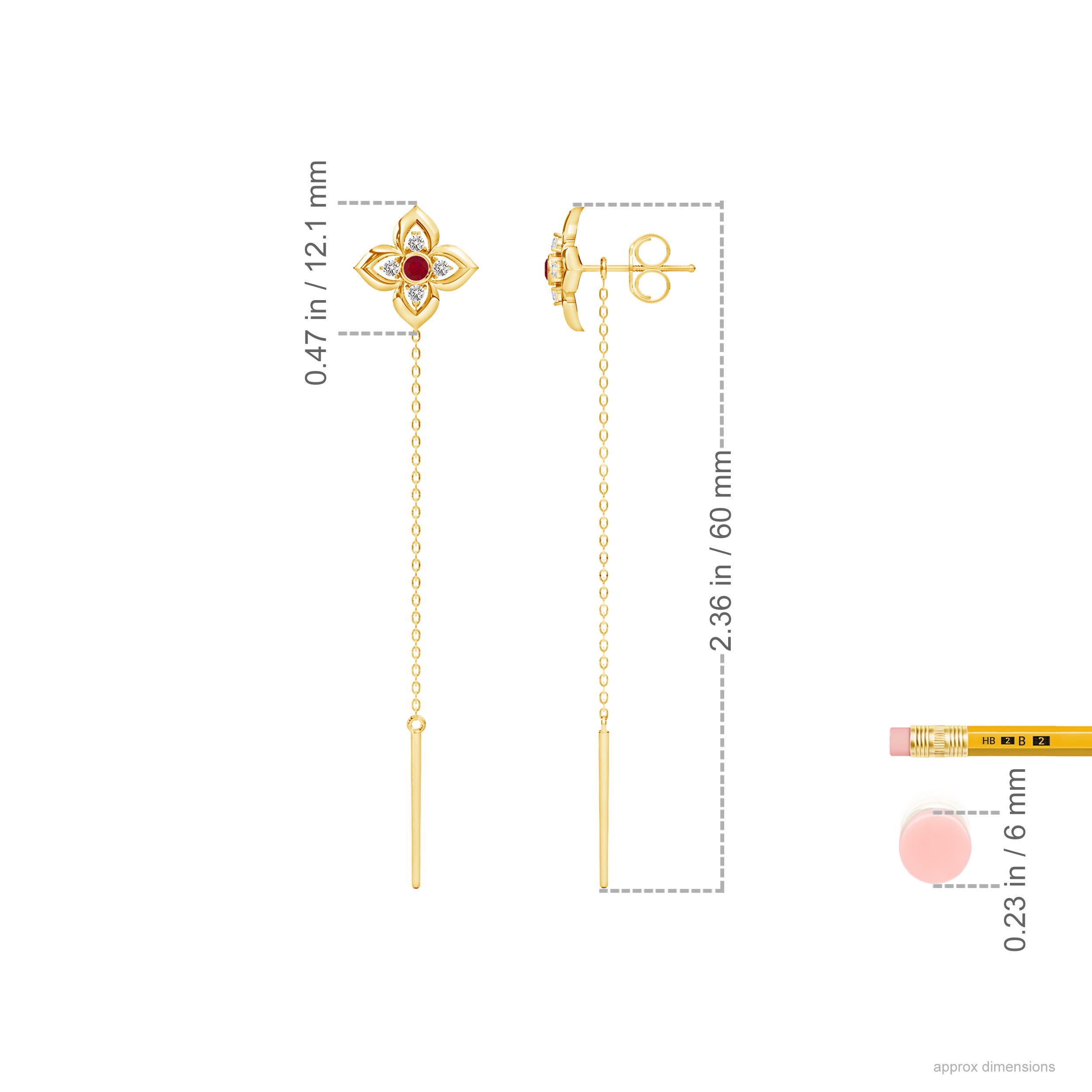 AA - Ruby / 0.21 CT / 14 KT Yellow Gold