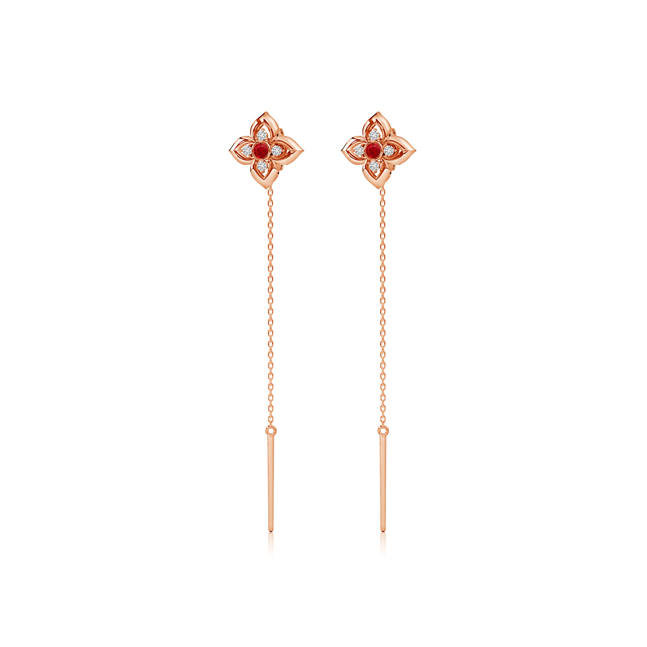 AAA - Ruby / 0.21 CT / 14 KT Rose Gold