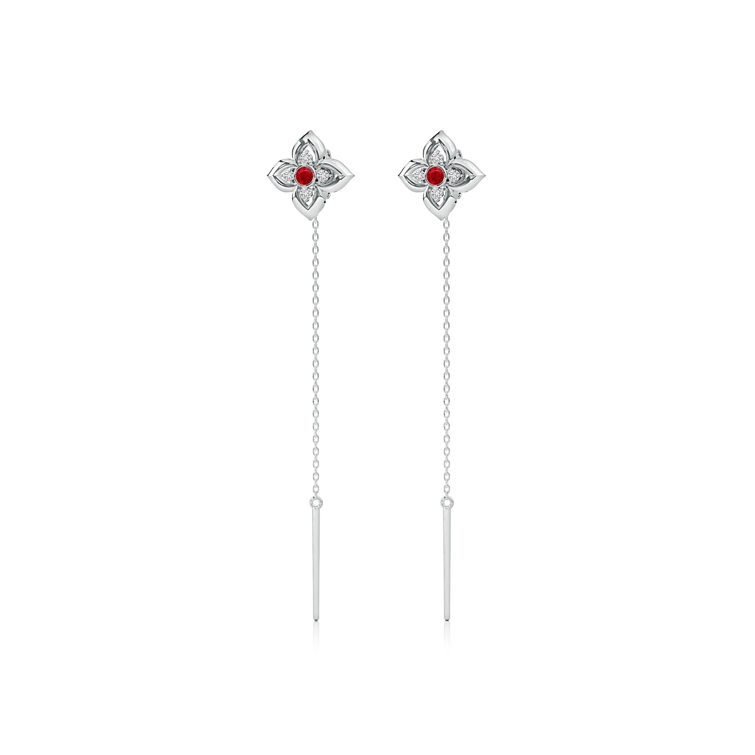 AAA - Ruby / 0.21 CT / 14 KT White Gold