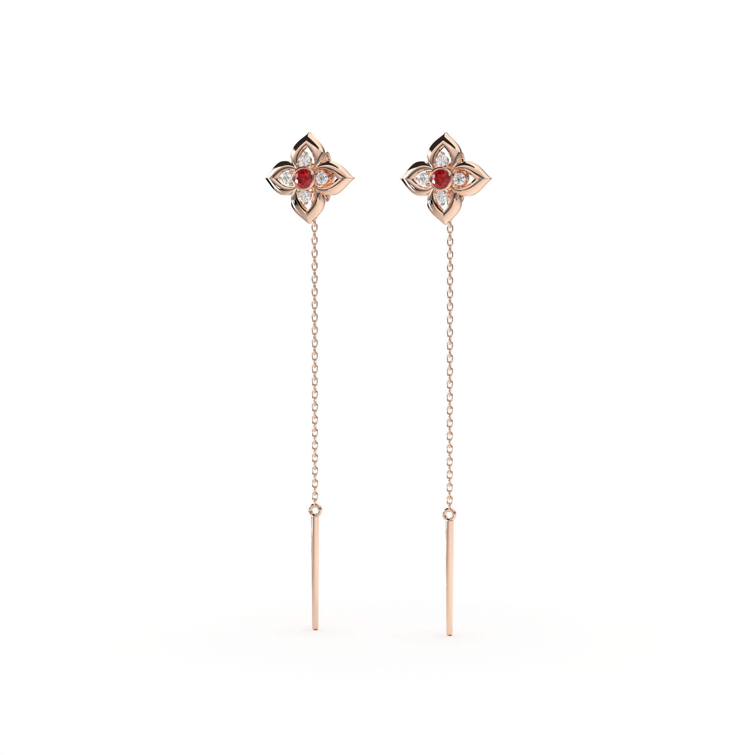 A - Ruby / 0.21 CT / 14 KT Rose Gold