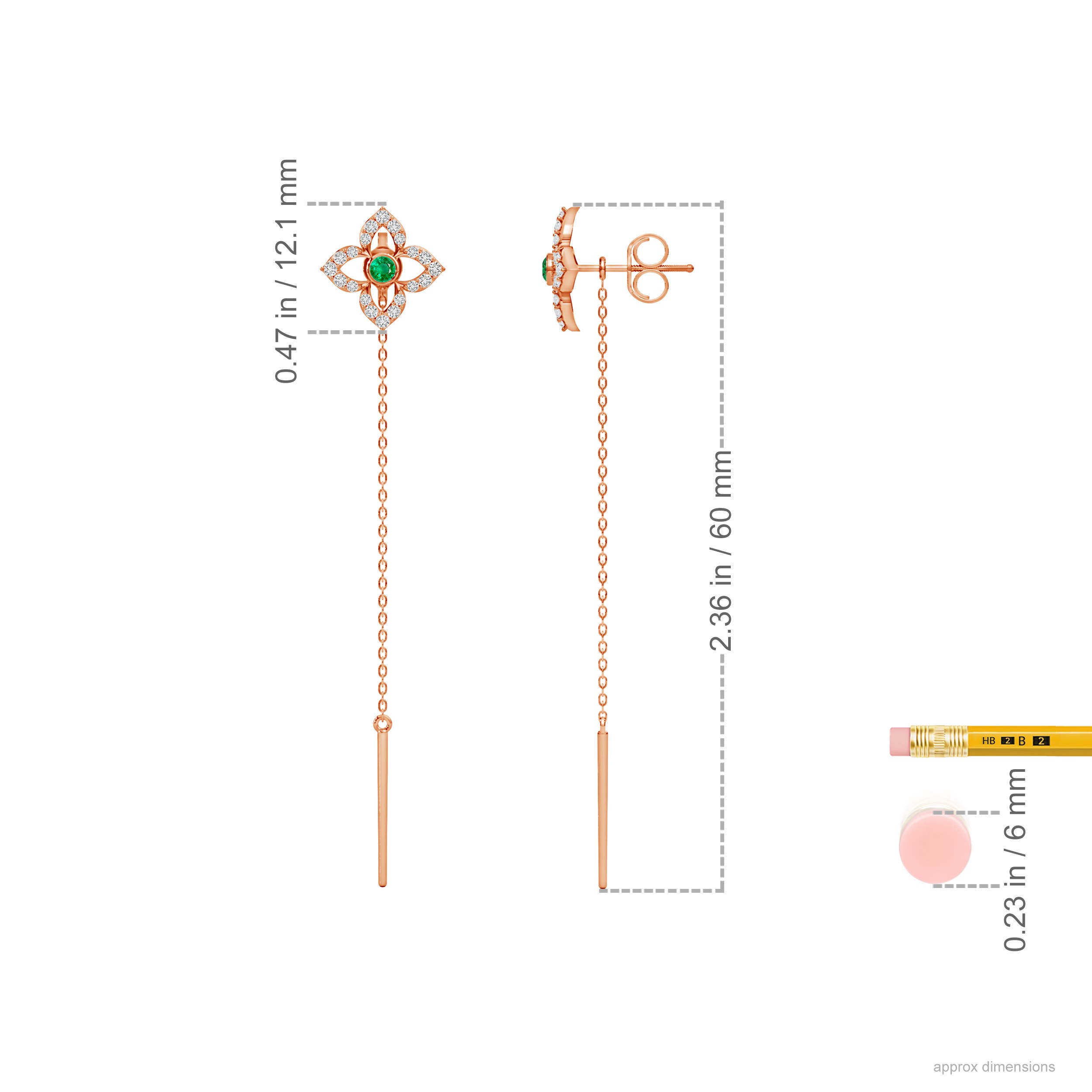 AAA - Emerald / 0.39 CT / 14 KT Rose Gold