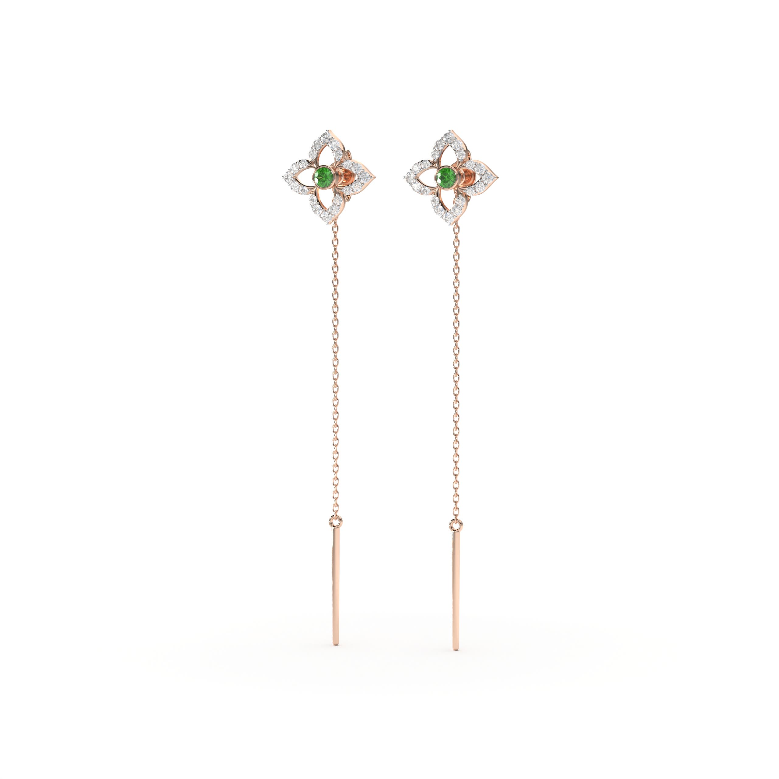 A - Emerald / 0.39 CT / 14 KT Rose Gold