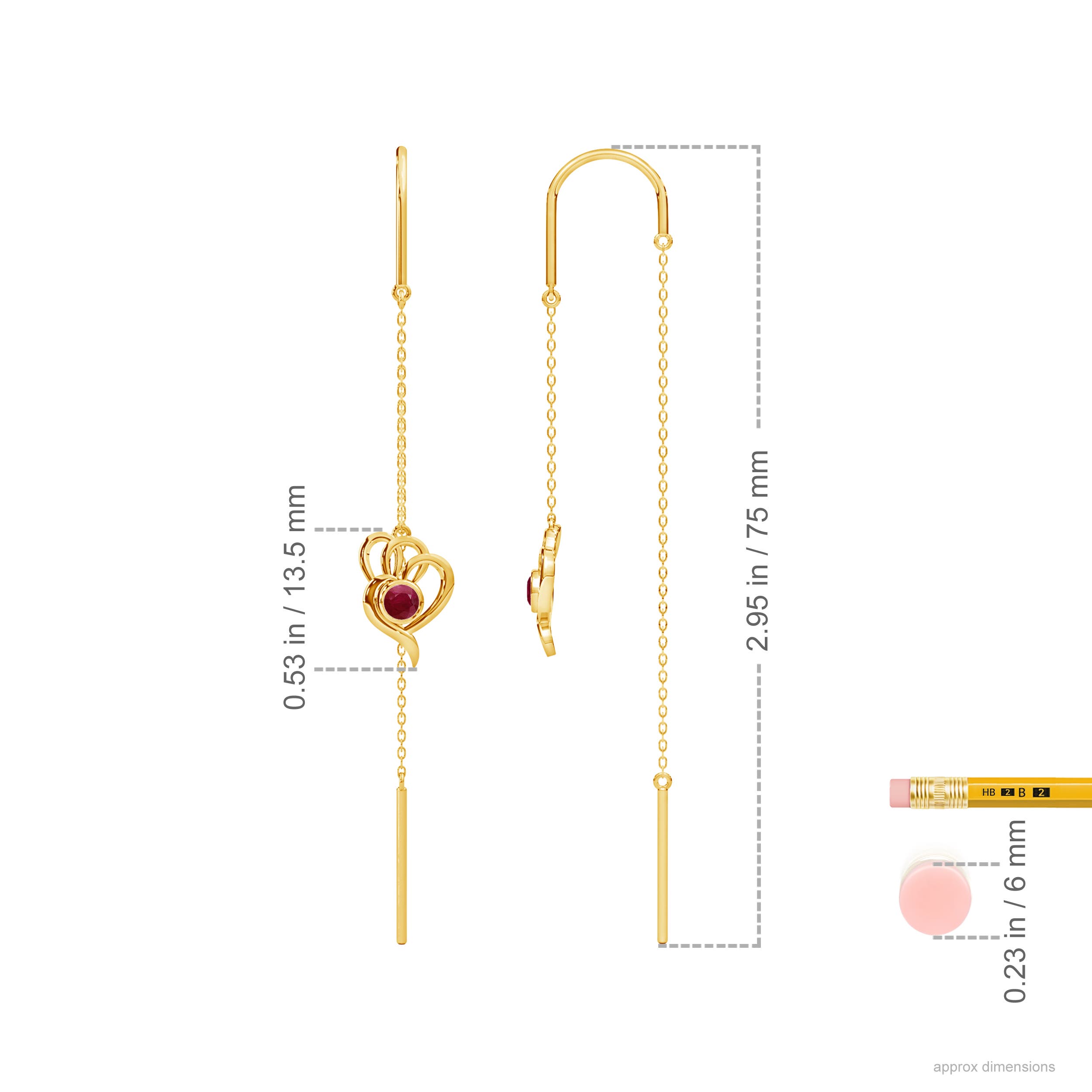 A - Ruby / 0.3 CT / 14 KT Yellow Gold