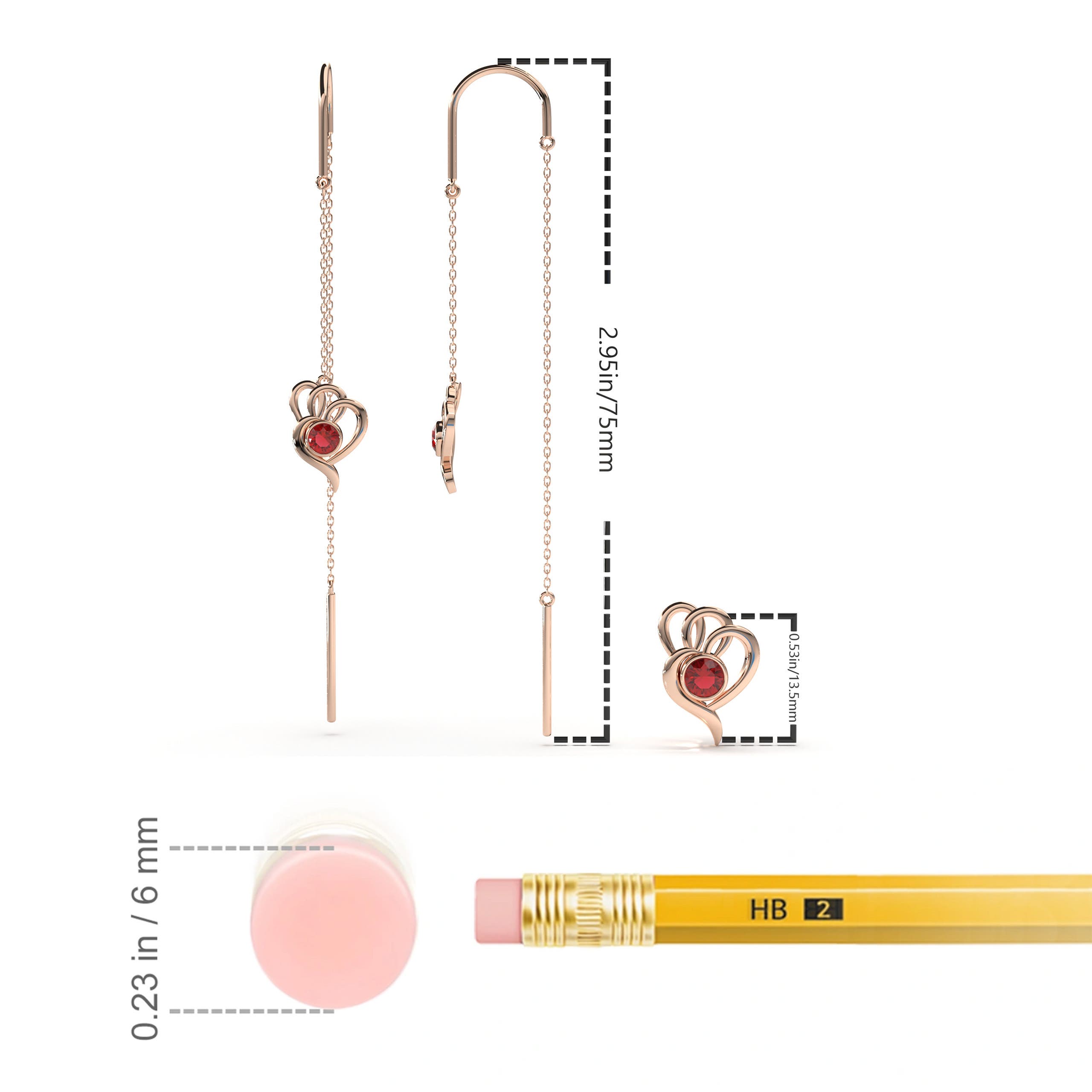 A - Ruby / 0.3 CT / 14 KT Rose Gold