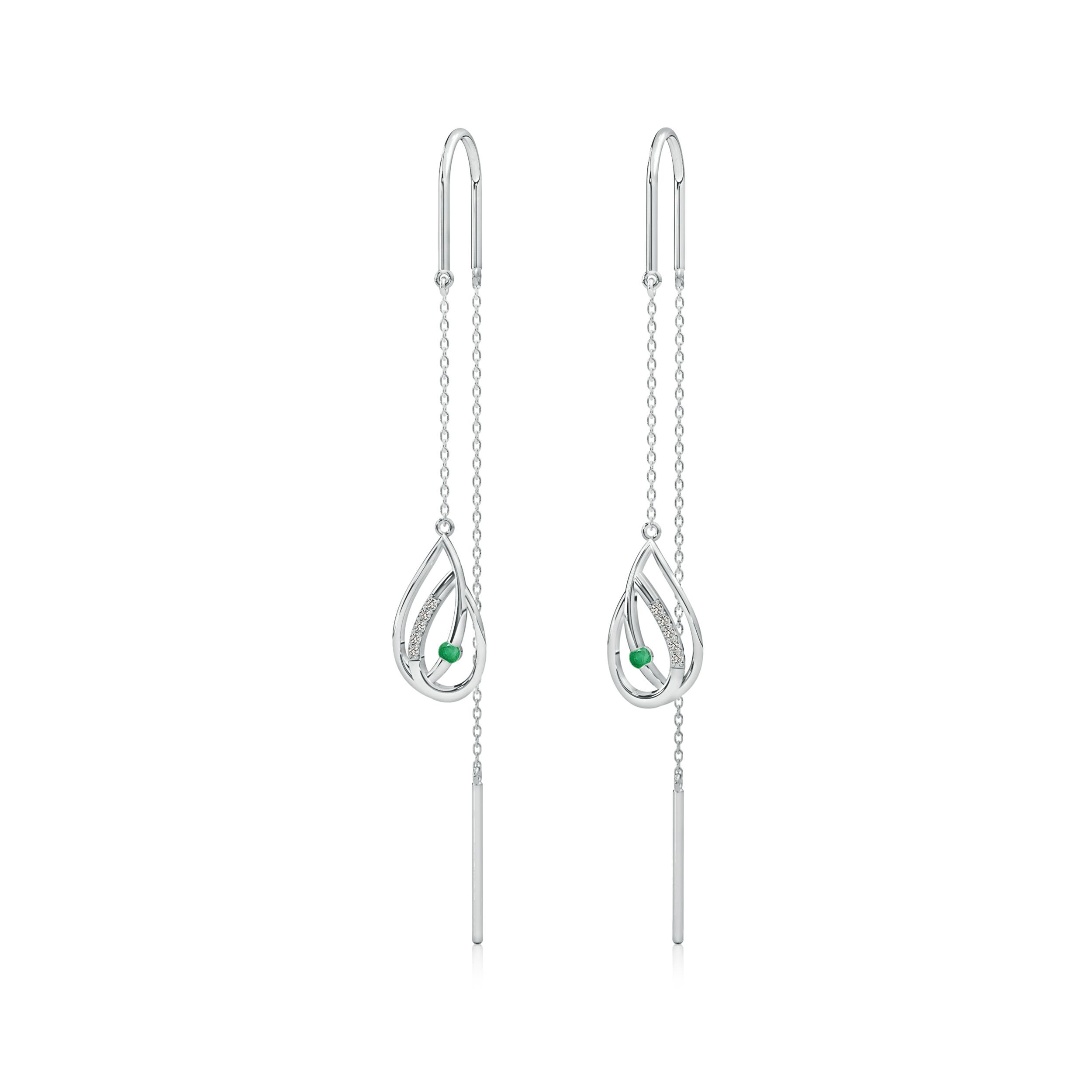 A - Emerald / 0.14 CT / 14 KT White Gold