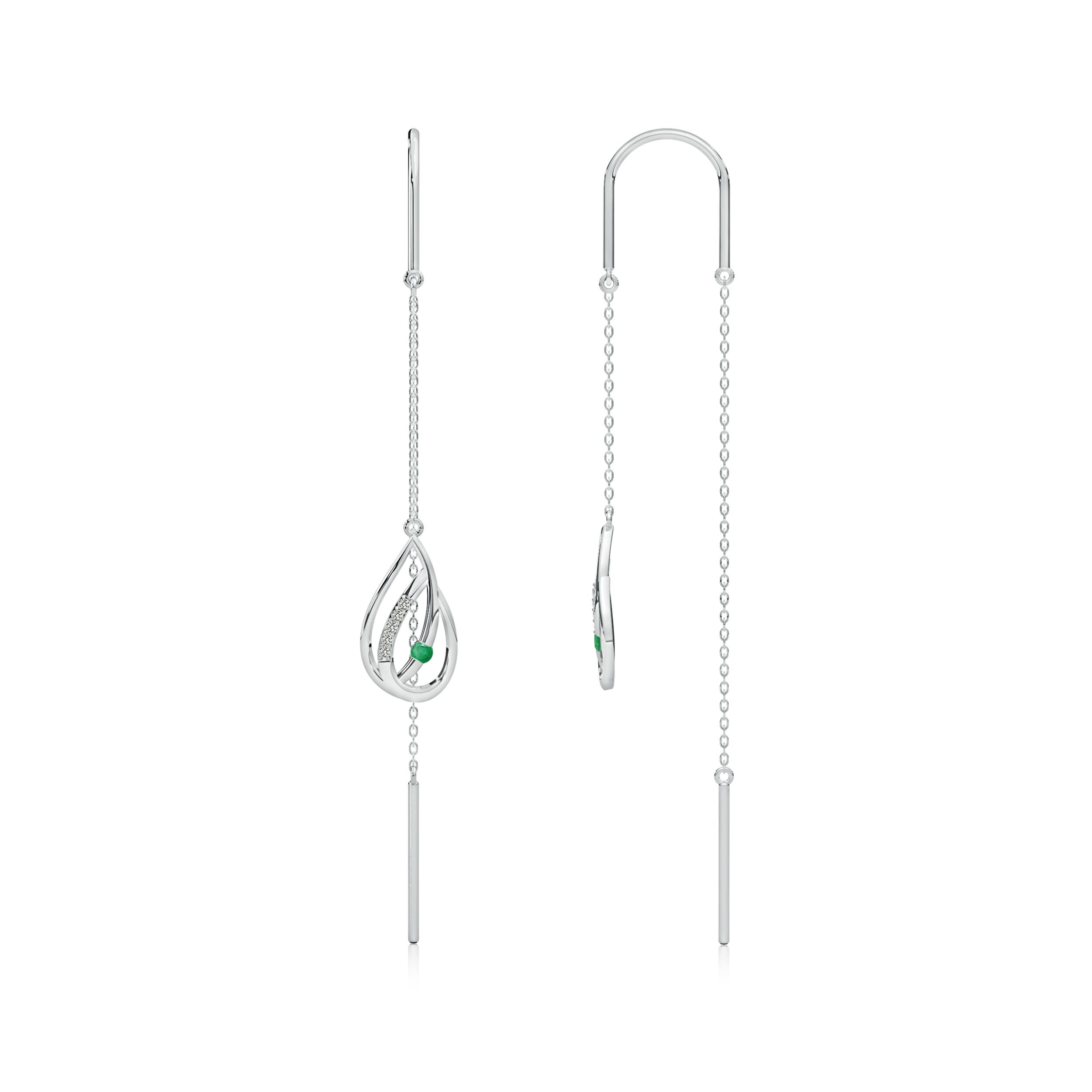 A - Emerald / 0.14 CT / 14 KT White Gold