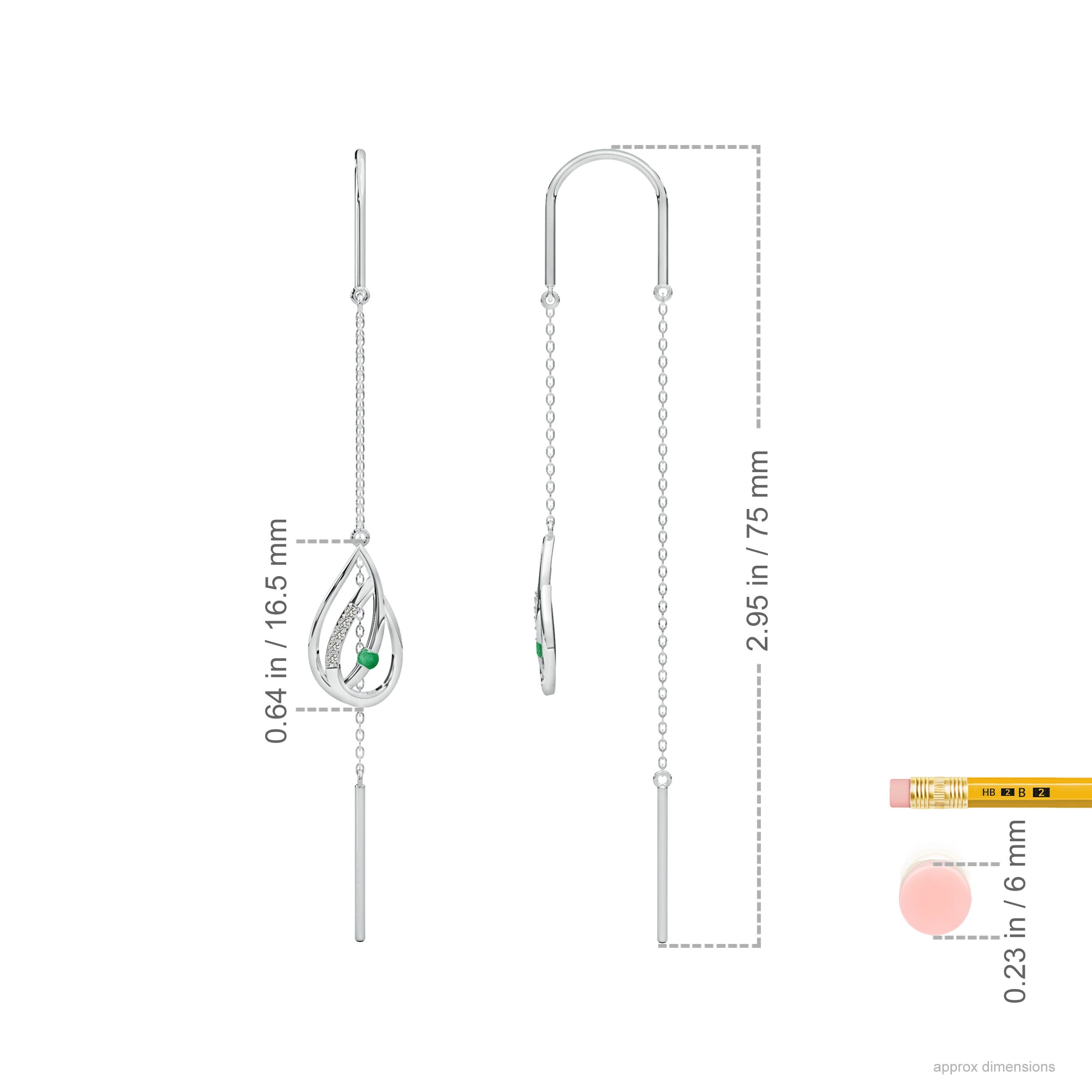 A - Emerald / 0.14 CT / 14 KT White Gold